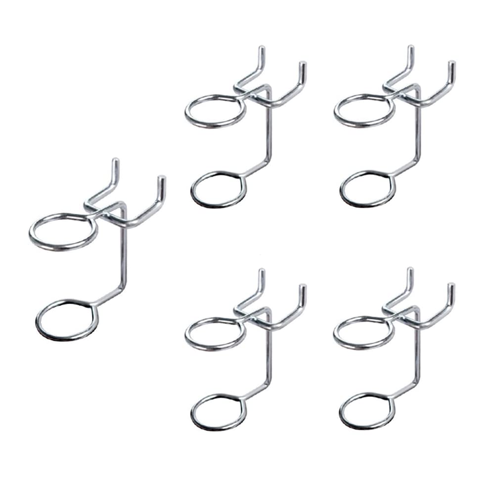 5-Piece Stainless Steel Pegboard Screwdriver Holder with Hanging Hooks - Double Ring Tool Rack for Wall Mounting - Durable Steel Nail Plate Display & Storage System - Perfect for Kitchen, Garage, Workshop Organization