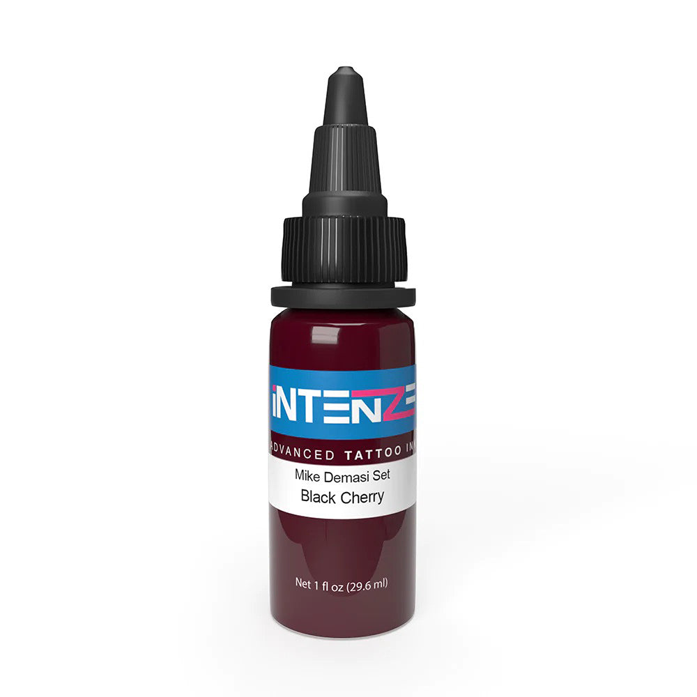 Premium Black Cherry Tattoo Ink by Mike Demasi - Intenze Professional 1oz Bottle - Vibrant Long-Lasting Color for Tattoo Artists & Body Art Enthusiasts