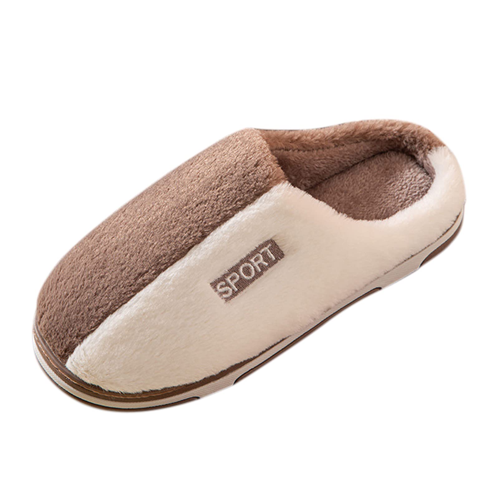 Cozy Plush House Slippers for Women & Men - Warm Soft Indoor/Outdoor Slides with Non-Slip Sole - Perfect for Home, Lounge & Backyard Comfort