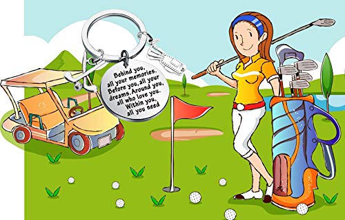 FEELMEM Golf Keychain - Personalized Golf Gift for Men & Women - Future Golfer Present - Golf Club Player Accessories - Ideal for Birthday, Father's Day & Retirement Gifts - Perfect for Golf Tournaments, Club Events & Tee Time Memories