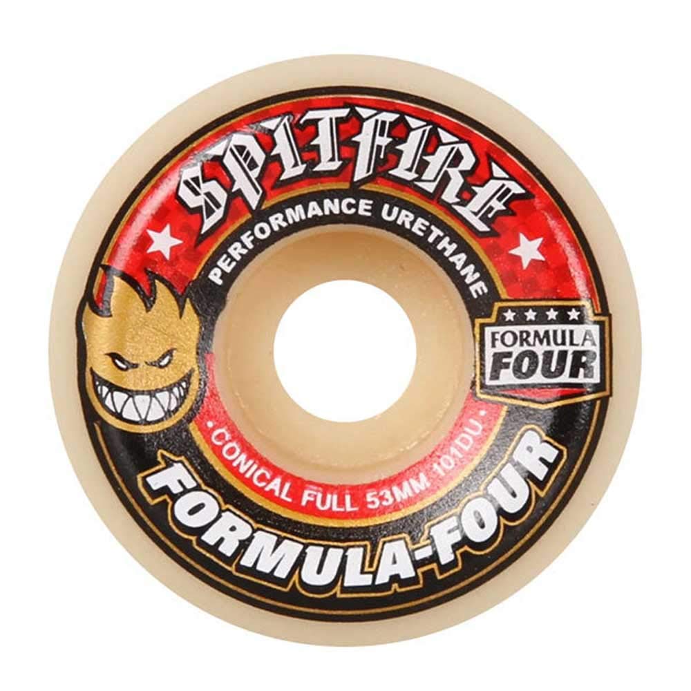 Spitfire Formula Four Skateboard Wheels - Set of 4 (99a, 53mm) | High-Performance Urethane Wheels for Street & Park Skating | Perfect for Tricks, Vert & Smooth Rides