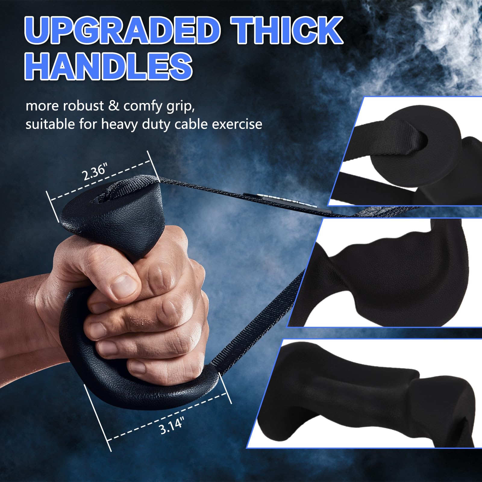 Ergonomic Exercise Handles for Cable Machines - Heavy Duty Workout Handles for Pilates, Strength Training & Resistance Bands | Perfect for Home Gym, CrossFit & Physical Therapy