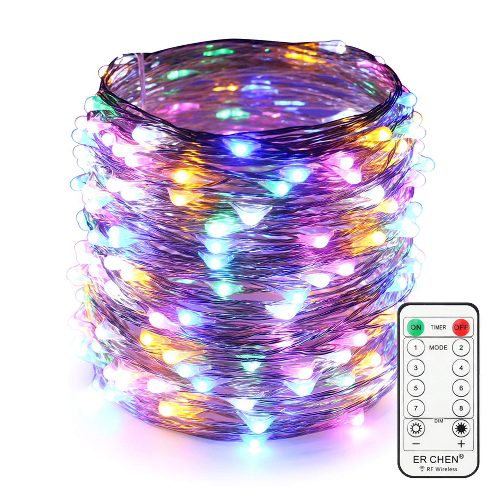 500 LED Dimmable Fairy Lights with Remote - 165ft Super-Long Silver Coated Copper Wire String Lights for Indoor & Outdoor Christmas Decorations - Perfect for Bedroom, Patio, Garden, Wedding and Party Decor