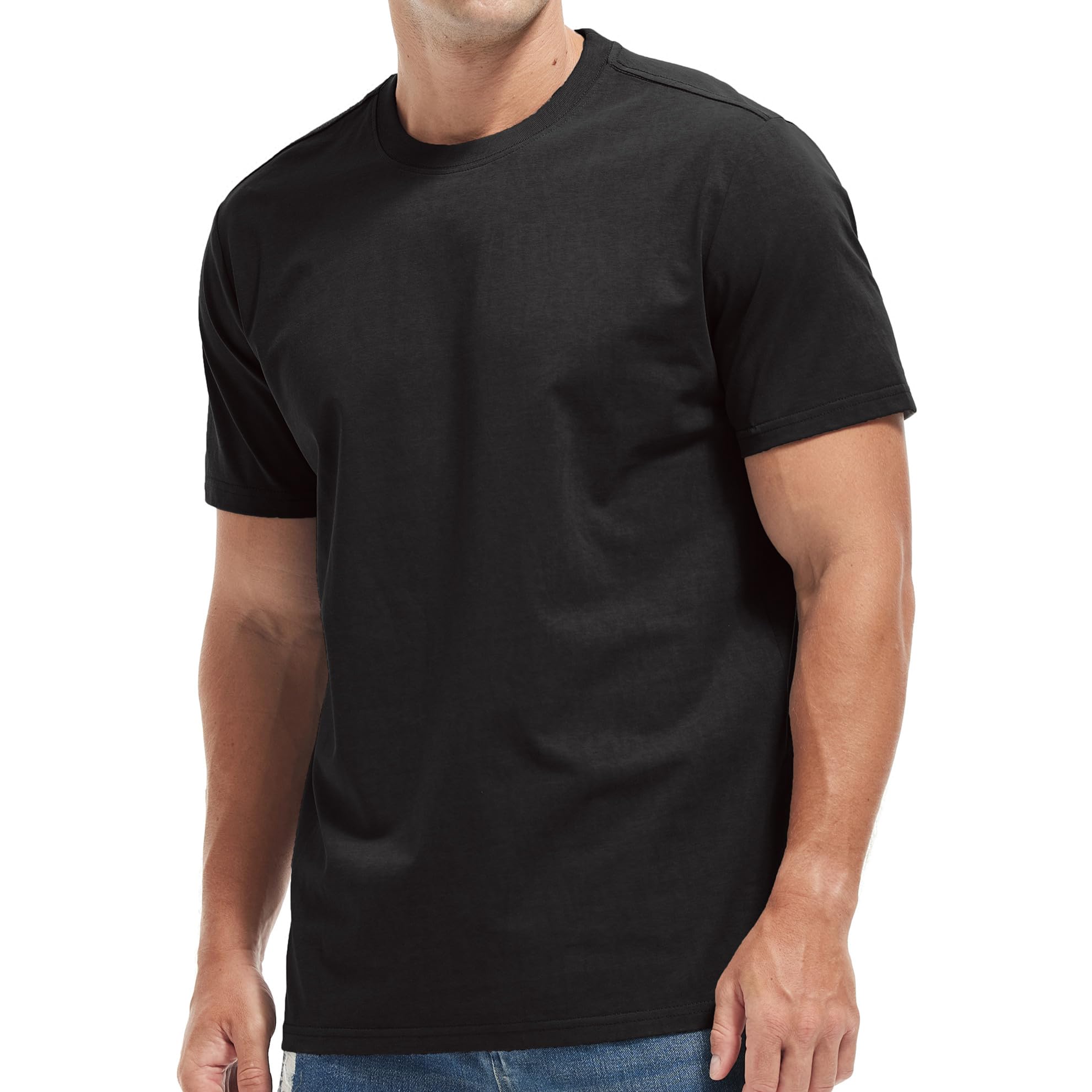 VEIISAR Men's Wash T-Shirt - Short Sleeve Crew Neck Classic Fitted Tee Shirt for Men | Casual Wear, Everyday Outfits, Gym & Lounge