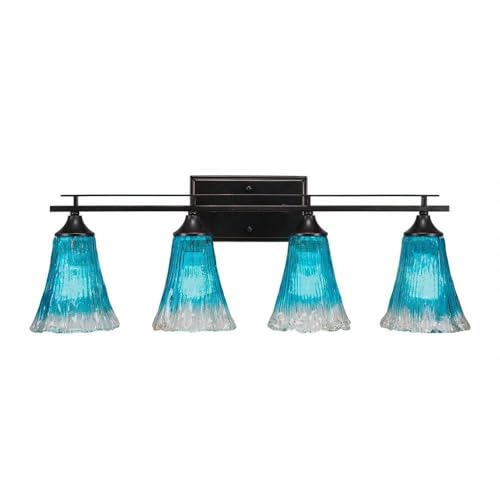 Uptowne 4-Light Bathroom Vanity Light Fixture - Dark Granite Finish (134-DG-725) | Modern Bathroom Lighting for Vanity, Mirror, and Sink Area