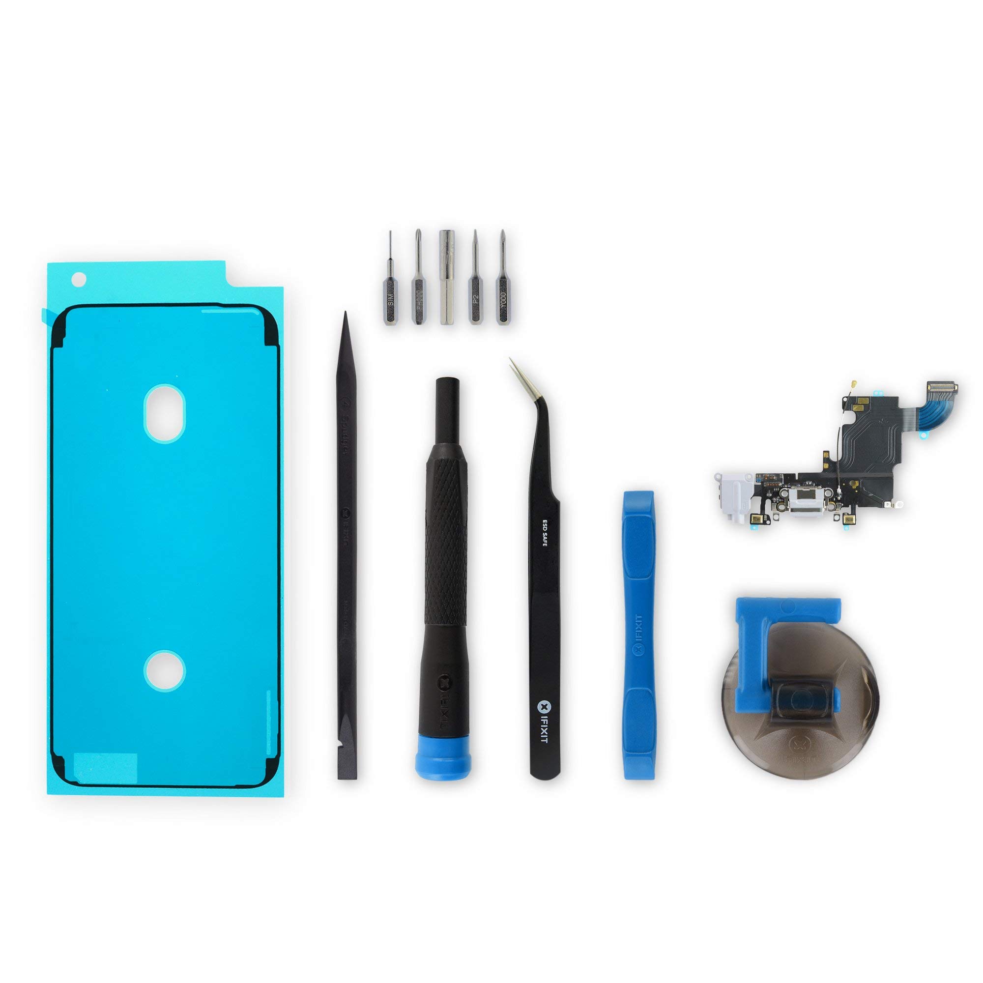 iFixit iPhone 6s Lightning Connector & Headphone Jack Replacement - Repair Kit (Light Gray) | DIY Fix for Charging Port & Audio Issues | Perfect for Home Repairs & Tech Enthusiasts