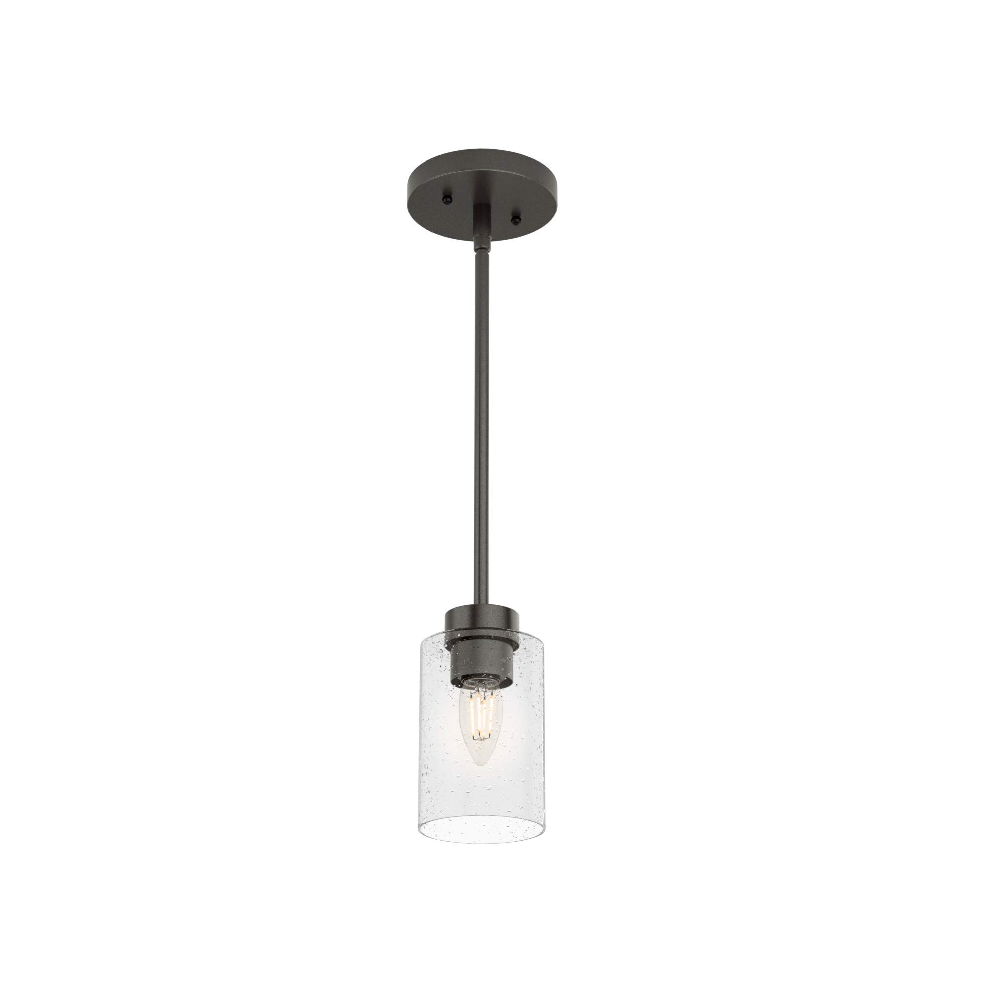 Hunter Fan Company 19013 Hartland Pendant Light in Noble Bronze - Vintage Industrial Ceiling Fixture for Kitchen, Dining Room & Bedroom Lighting