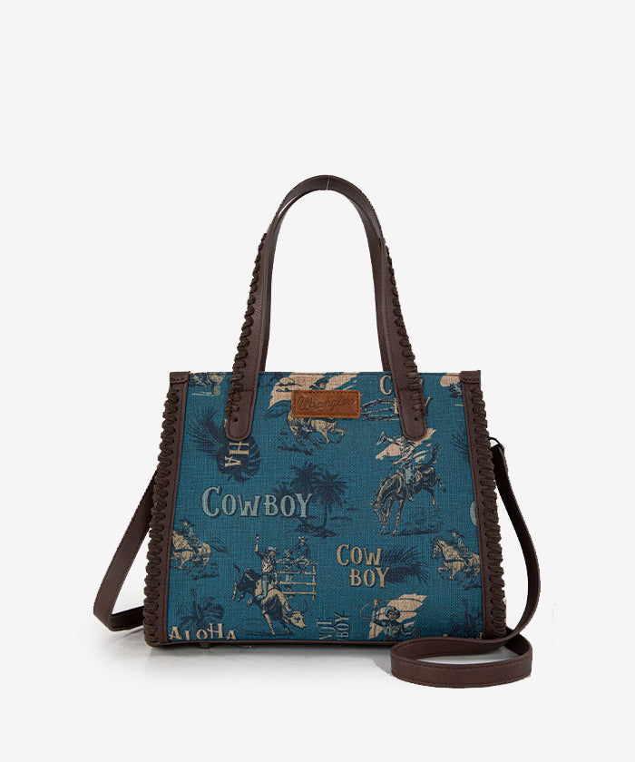 Wrangler Cowboy Print Concealed Carry Tote Bag for Women - Stylish Western Concealed Handgun Purse with Multiple Pockets - Perfect for Everyday Carry, Travel & Outdoor Adventures