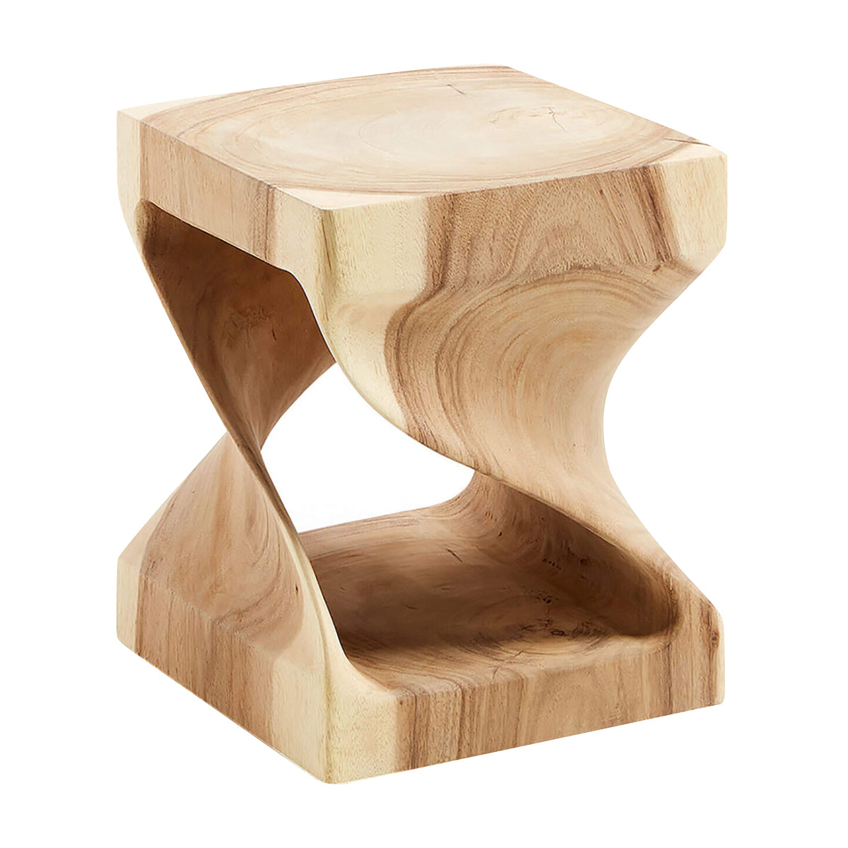 Hakon Modern Hollow Side Table - Minimalist Nightstand for Bedroom, Living Room & Office - Small End Table with Open Shelf Storage