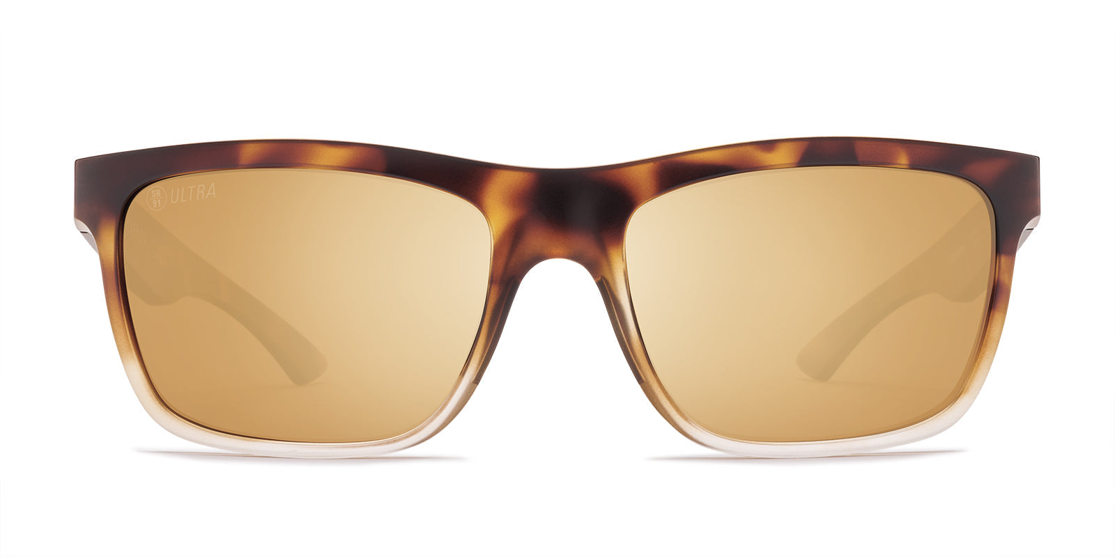 Clarke Polarized Sunglasses - Matte Tortoise Fade Frame with Ultra Brown Gold Mirror Lenses | UV Protection for Driving, Fishing & Outdoor Activities