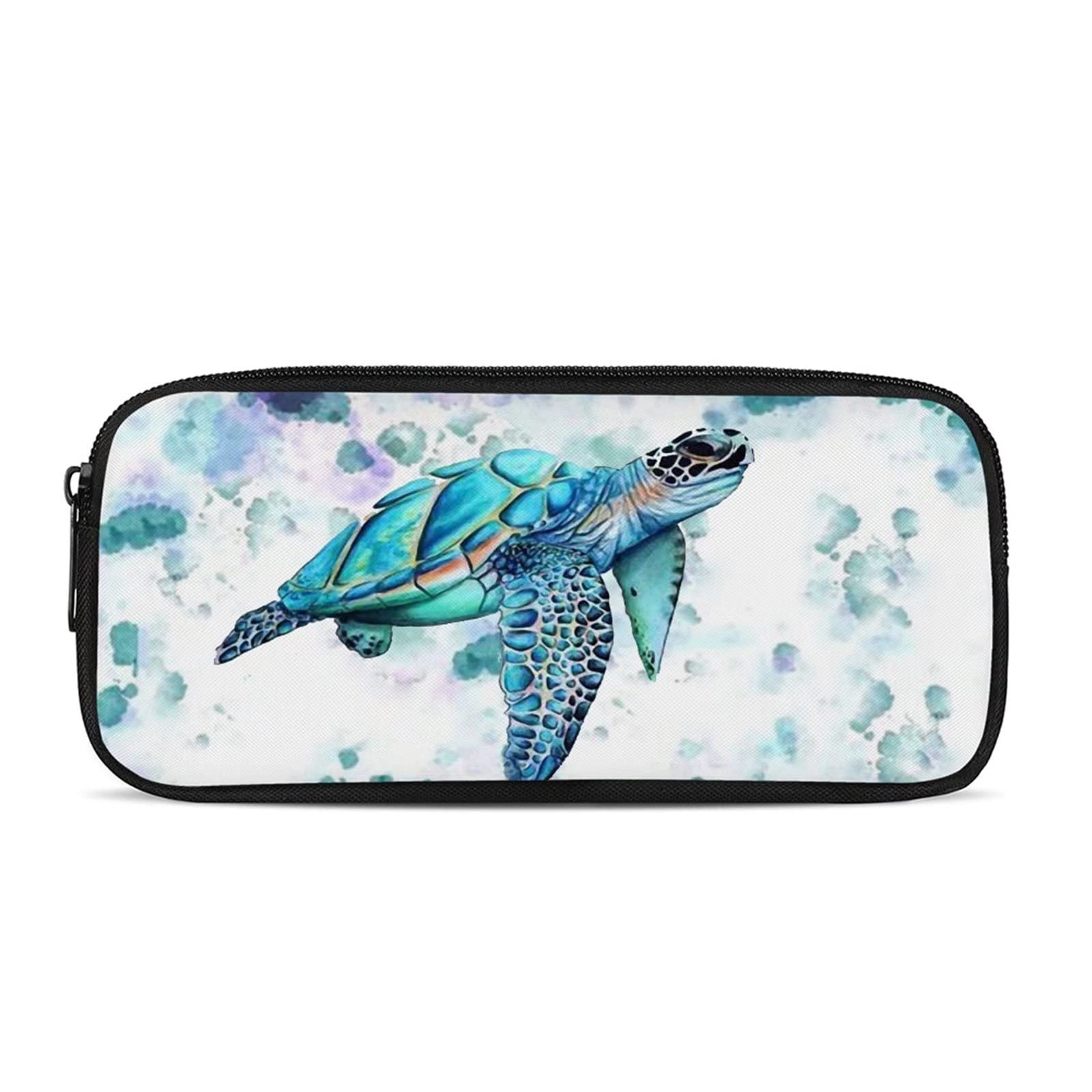 HELLHERO Sea Turtle Pencil Case - Durable Pen Pouch & Stationery Organizer for School, Office & Travel - Cute Aesthetic Supplies for Boys, Girls & Adults - Perfect for Backpack, Desk & Study Organization