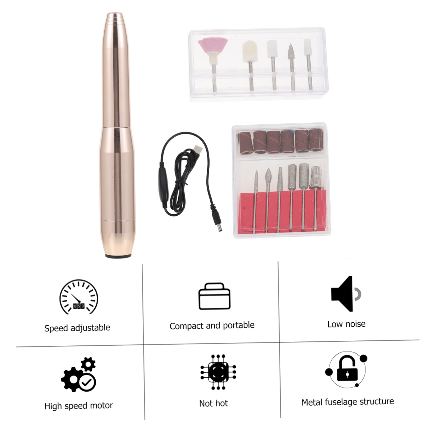 Beavorty Rechargeable Cordless Nail Drill Machine - Professional Nail Grinder & Manicure Kit for Home Salon, DIY Nail Art, Gel Polish Removal & Acrylic Nail Shaping