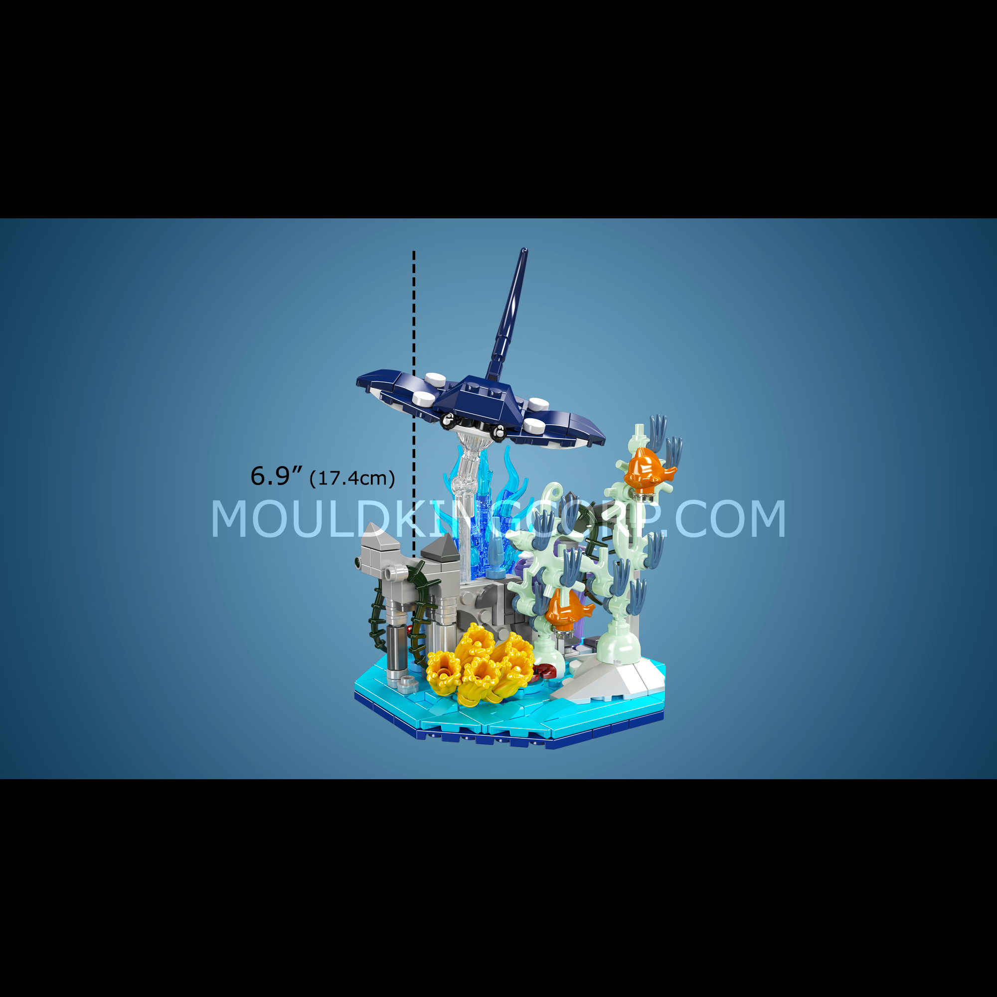 Mould King 10173 Manta Ray Coral Reef Building Blocks Set - 411 Pieces STEM Educational Toy for Kids & Adults | Perfect for Creative Play, Home Decor & Gift Giving