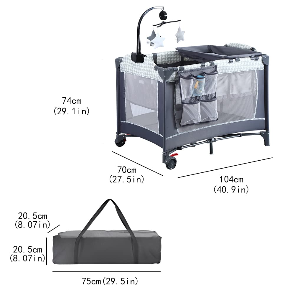 4-in-1 Baby Bassinet Bedside Sleeper with Mattress & Toys - Portable Nursery for Newborns