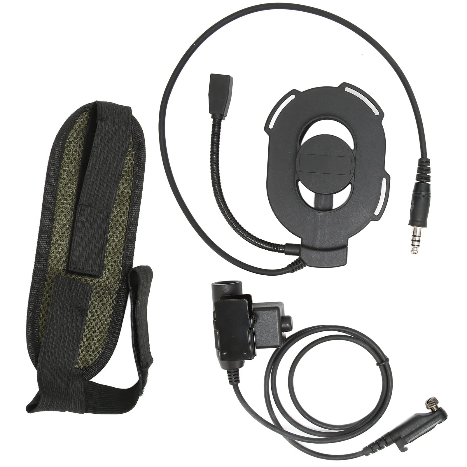 Military Tactical Headset - Durable Walkie Talkie Headset with Adjustable Boom Mic for Hytera PD602 & PD600 Radios (Black) - Ideal for Security, Construction & Outdoor Adventures