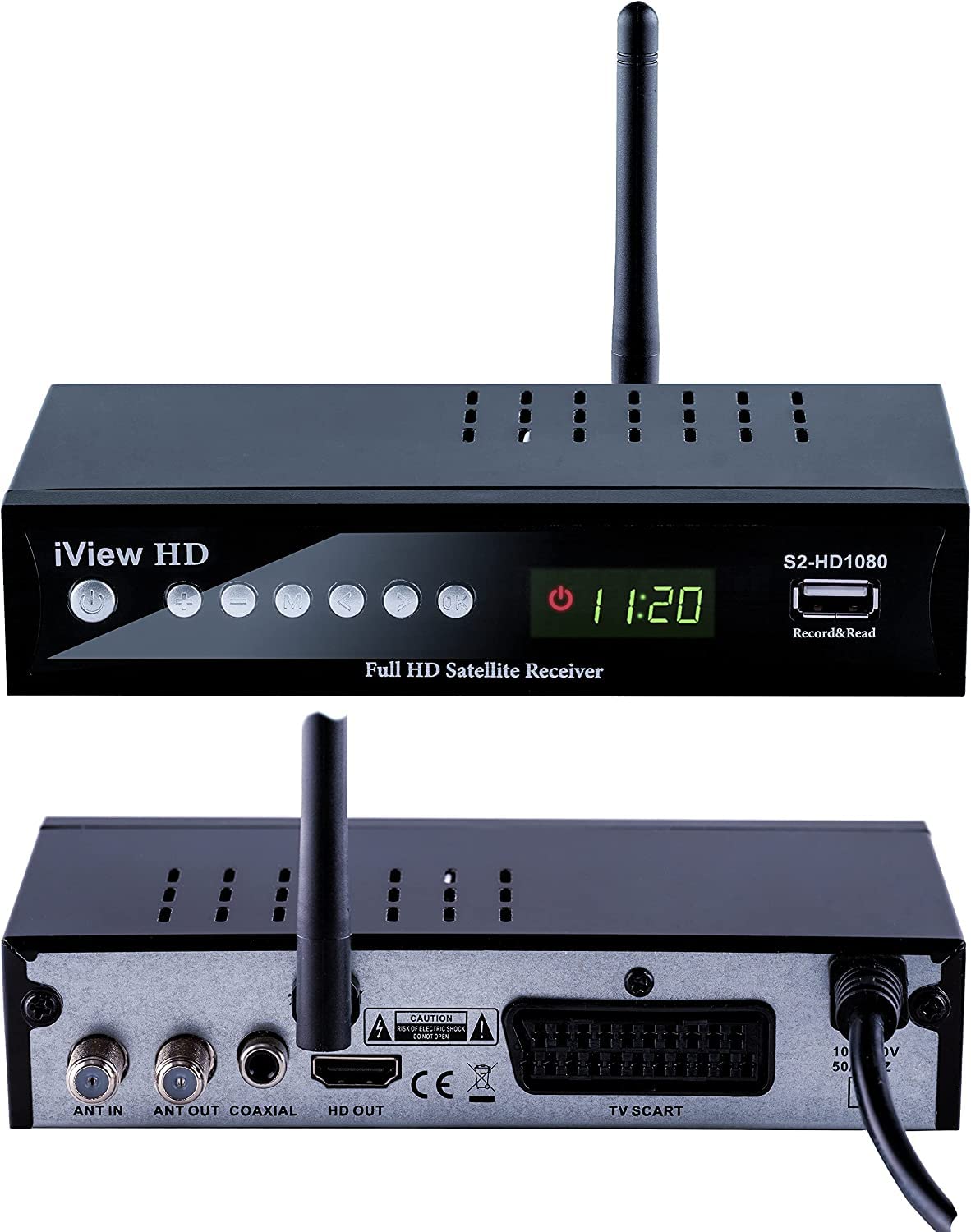 Full HD Satellite Freeview TV Receiver with Built-in Wi-Fi, USB Recorder & YouTube/IPTV Apps - Compatible with FREESAT, SKY, VIRGIN Dishes (Not SKY Q) for Home Entertainment & Live TV Streaming