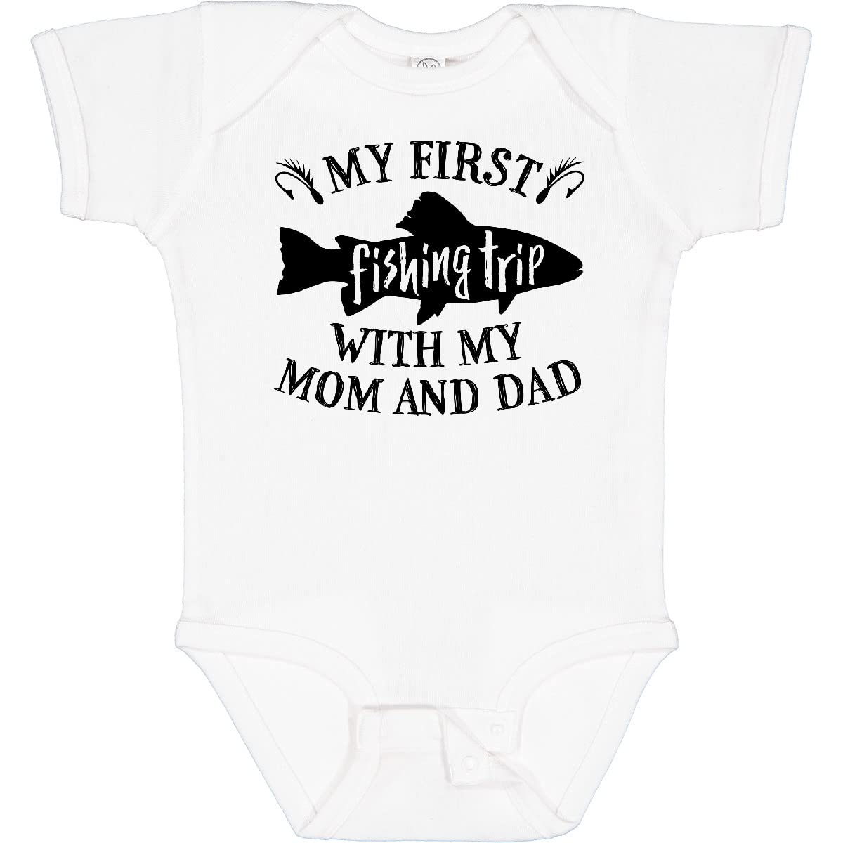 My First Fishing Trip with Mom and Dad Baby Bodysuit - Cute Fishing-Themed Outfit for Infants & Toddlers - Perfect for Family Outings, Photo Shoots & Special Occasions