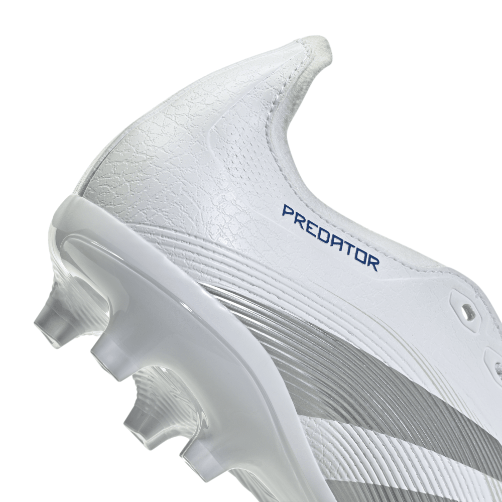 Adidas Predator League FG Soccer Cleats - Fold Over Tongue Football Shoes for Men (Cloud White/Silver Metallic/Bright Royal) | Perfect for Turf Matches & Training Sessions