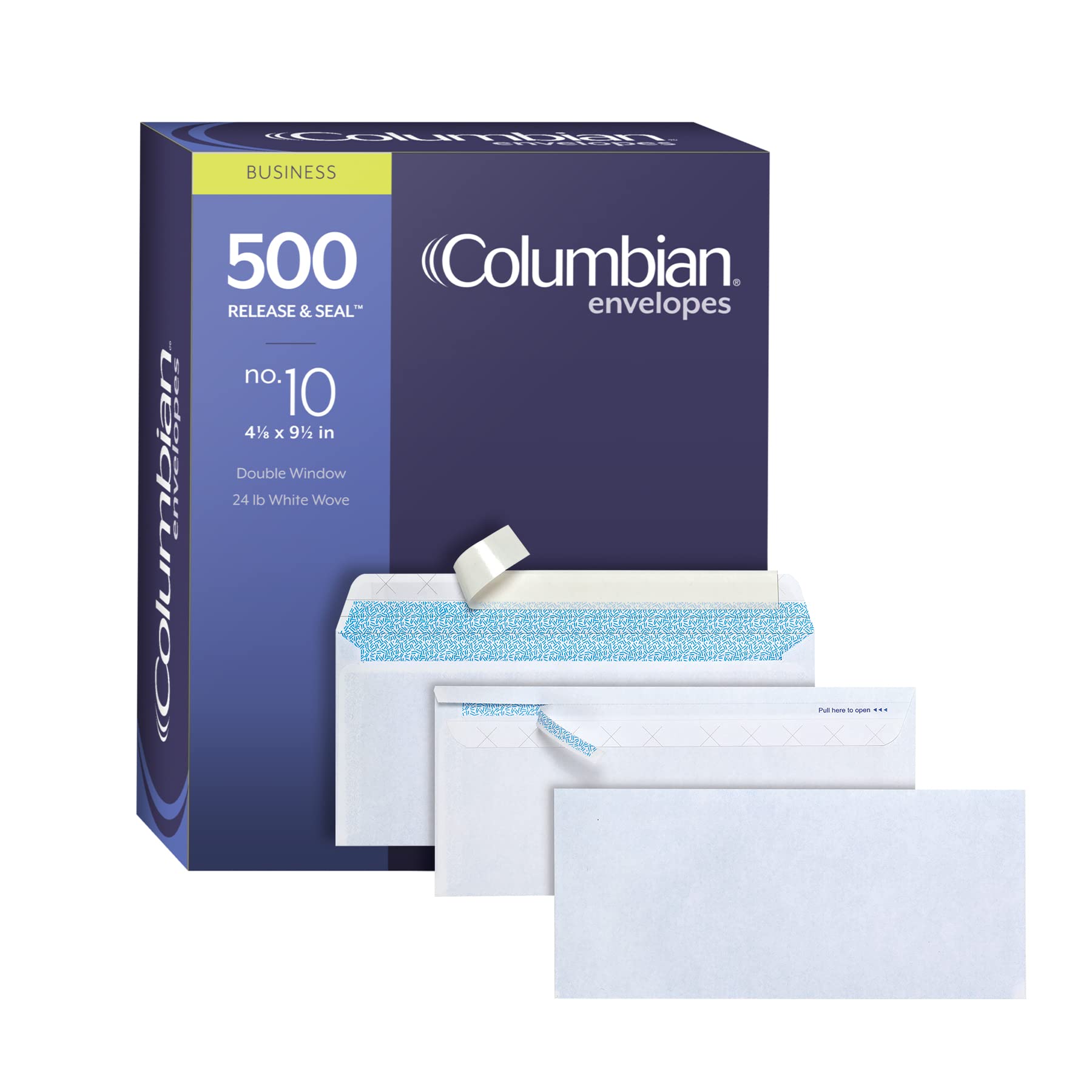 Columbian #10 Security Envelopes - 500 Pack, 4-1/8 x 9-1/2 Inches, Self Seal with Tamper Evident Feature, White (COLO180) | Ideal for Mailing Sensitive Documents, Business Correspondence & Legal Papers