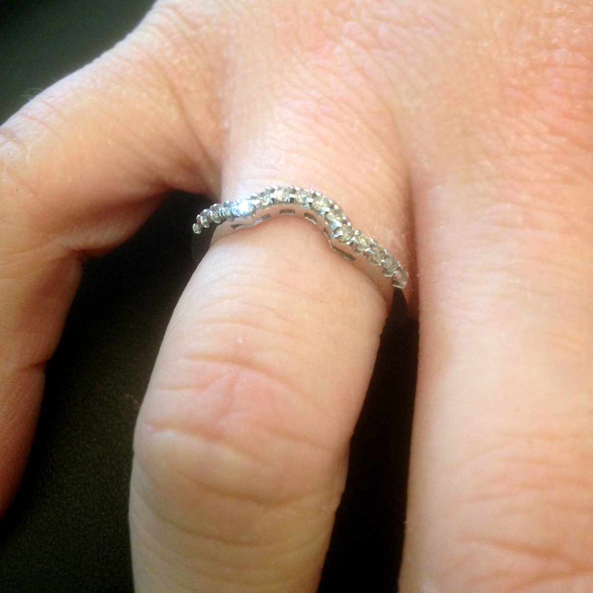 1/4 Carat Curved Diamond Notched Wedding Ring Enhancer in 14K White Gold - Perfect for Bridal Sets, Anniversary Gifts & Special Occasions