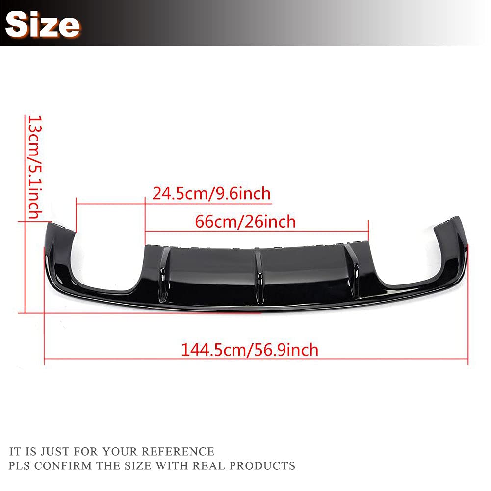 MCARCAR Rear Bumper Diffuser Lip for 2013-2016 Audi S3 A3 Sline Sedan - Gloss Black FRP Lower Spoiler & Bumper Guard Body Kit | Enhances Sporty Look & Protects Your Car