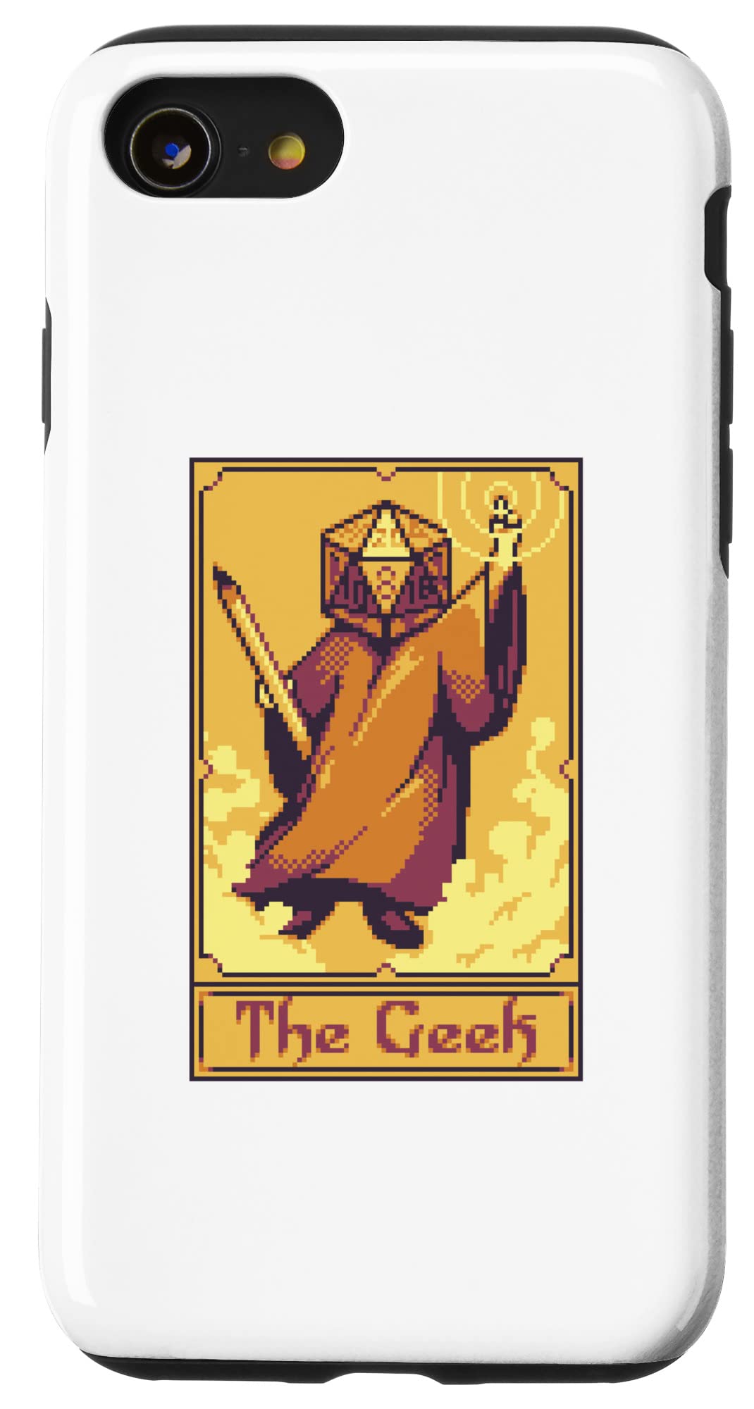 iPhone SE (2020) / 7 / 8 Geek Pixel Art Dice RPG Retro Gaming Nerd Phone Case - Perfect for Tabletop Gaming, D&D Sessions & Retro Tech Enthusiasts