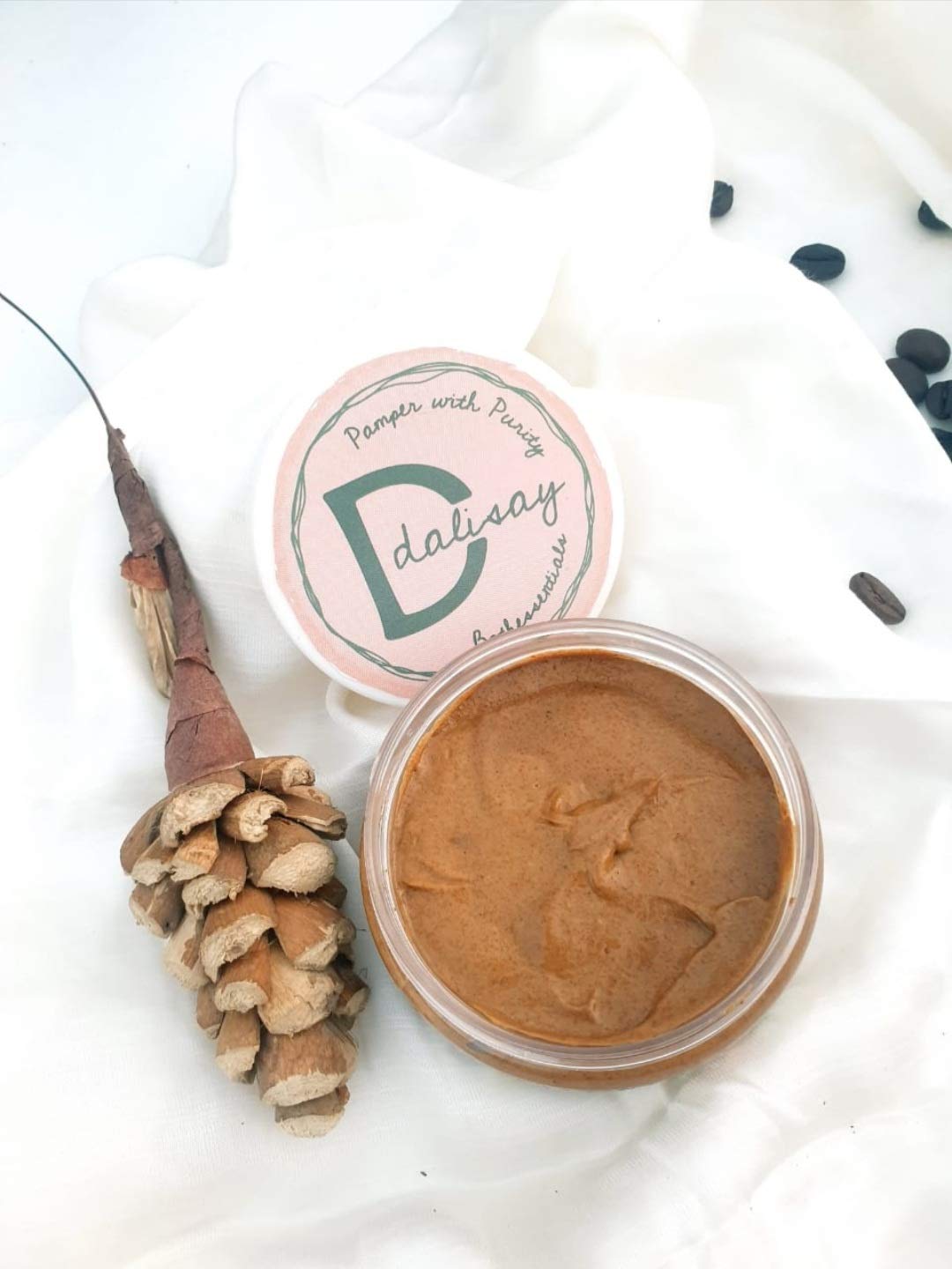 Dalisay Coffee Scrub for Full Body - 100% Pure Organic Coffee Grounds Exfoliator for Smooth Skin | Face & Body Scrub for Dry Skin, Cellulite & Stretch Marks | Spa Quality Skincare Treatment at Home