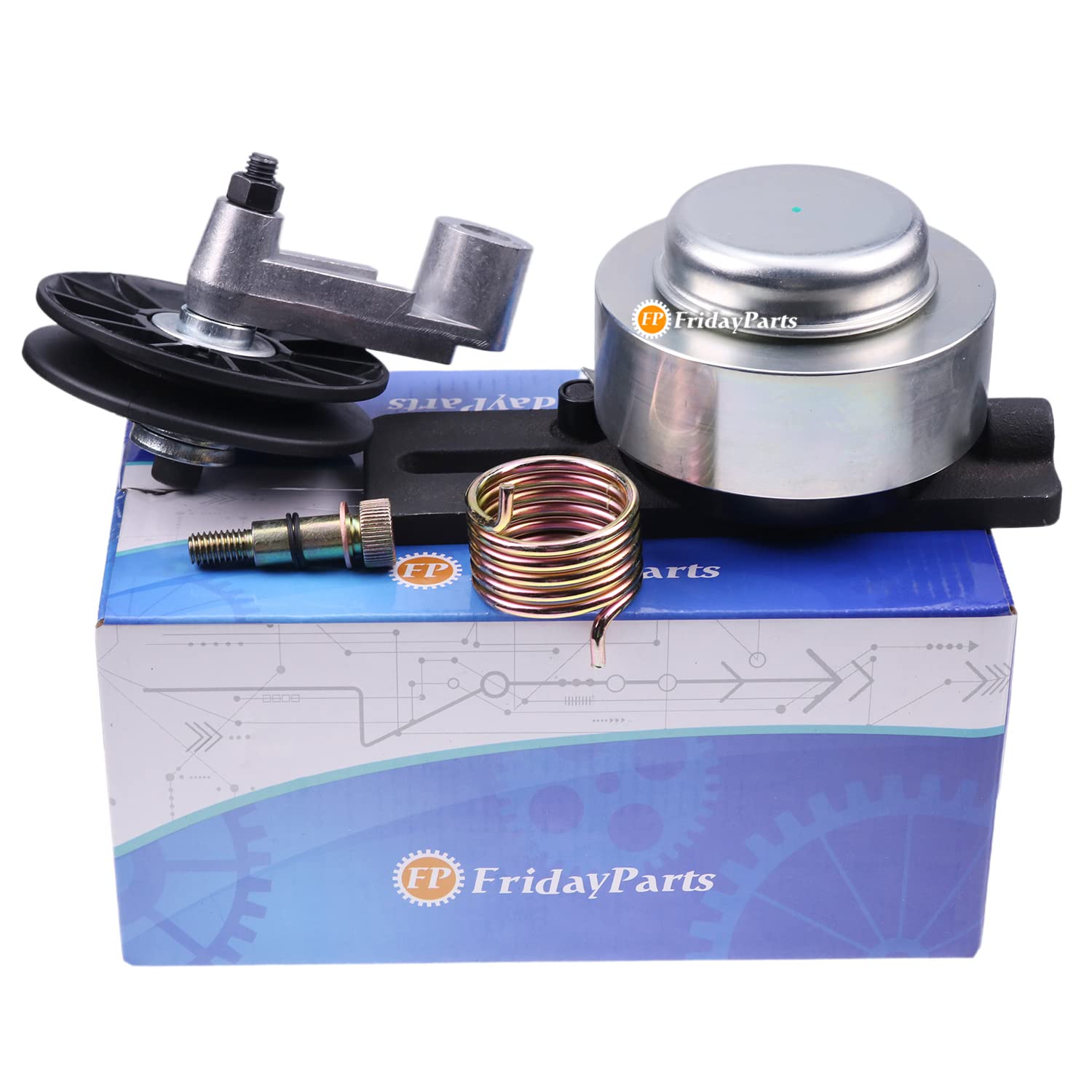 FridayParts Drive Belt Tensioner & Cooling Fan Pulley Kit 6735884 6662997 - Compatible with Bobcat Skid Steer Loaders 653 751 753 763 773 7753 S130 S150 S175 S185 S205 T140 T180 T190 - Perfect for Construction, Landscaping & Farm Equipment Maintenance