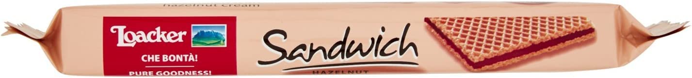 Loacker Sandwich Wafers - Noisette Chocolate & Milk Vanilla Flavor (6x75g) | Delicious Italian Snacks for Office, School & Travel