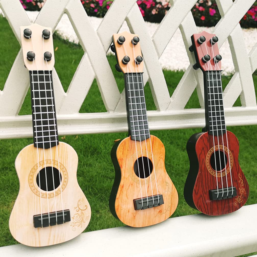 Toddmomy Kids Ukulele Toy - 4-String Plastic Beginner Ukulele Musical Instrument for Toddlers & Children (Beige) - Perfect for Early Music Education & Pretend Play