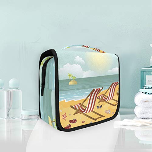 Waterproof Hanging Travel Toiletry Bag with Hooks - Portable Cosmetic Organizer for Men & Women | Perfect for Beach Vacations, Camping Trips & Gym Essentials Storage by domook
