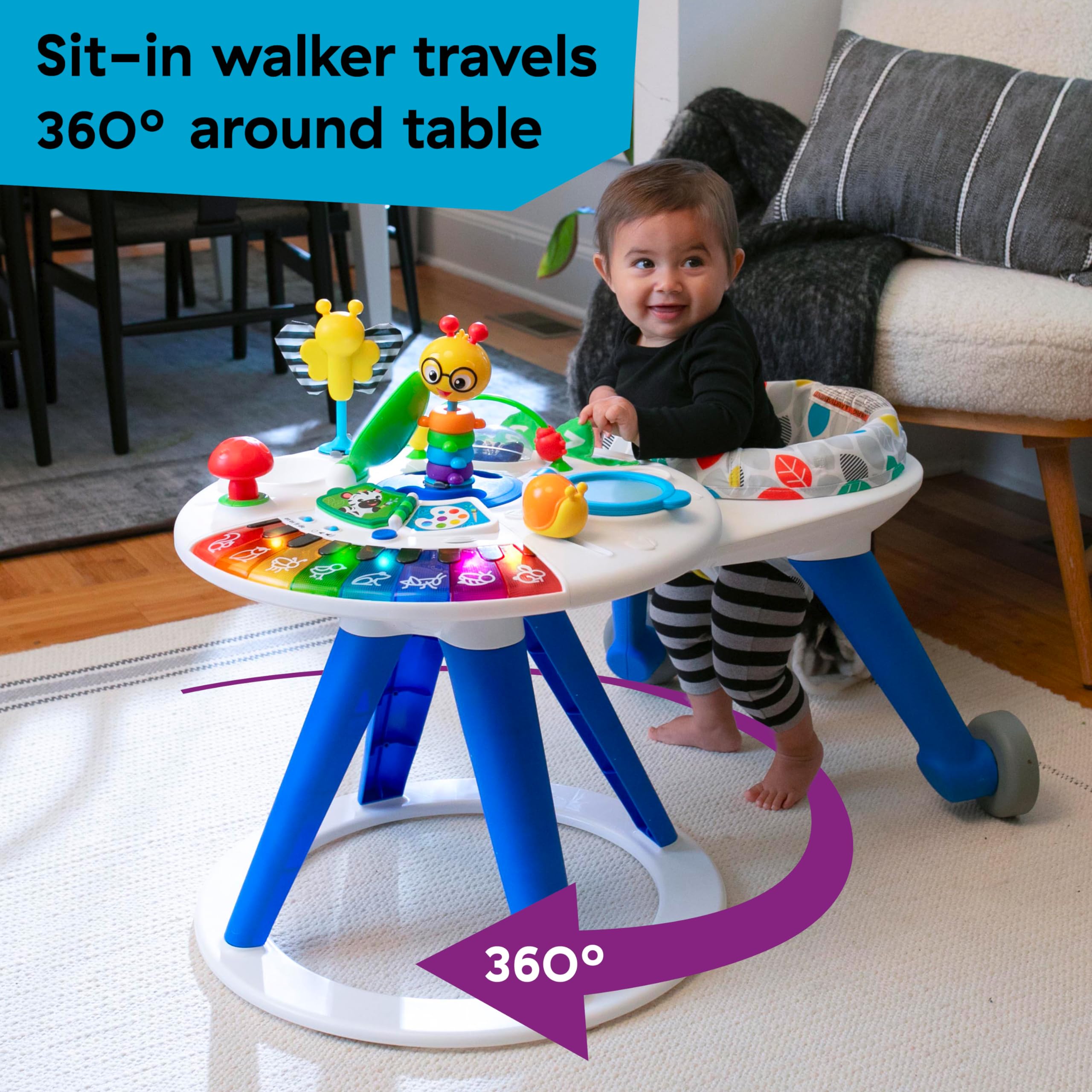 Baby Einstein 4-in-1 Walker & Activity Center for Toddlers (6+ Months) - Play & Learn