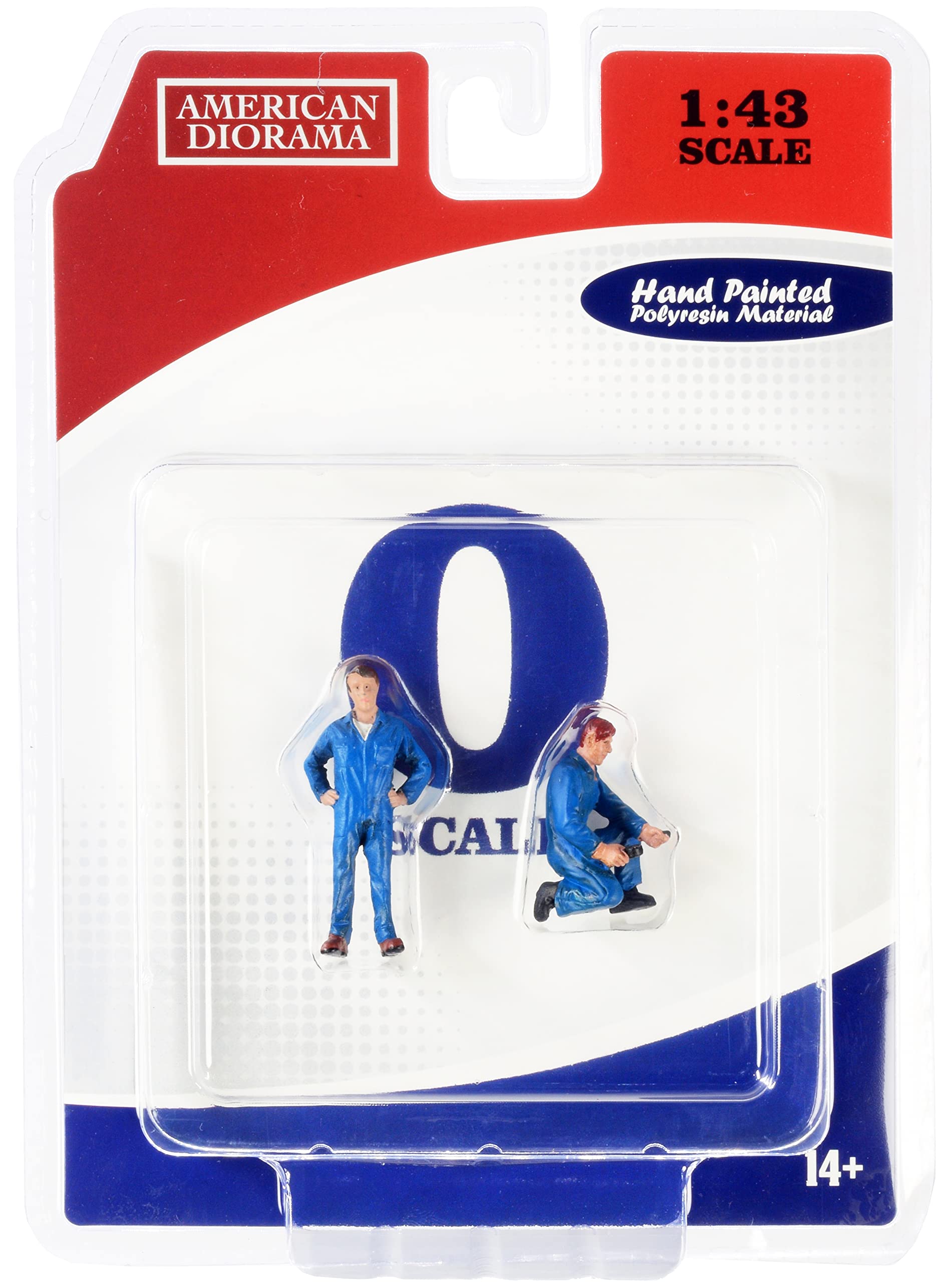 John and Tony Mechanics Figurines Set of 2 - 1/43 Scale Model Car Accessories by American Diorama - Perfect for Diecast Car Displays & Diorama Scenes