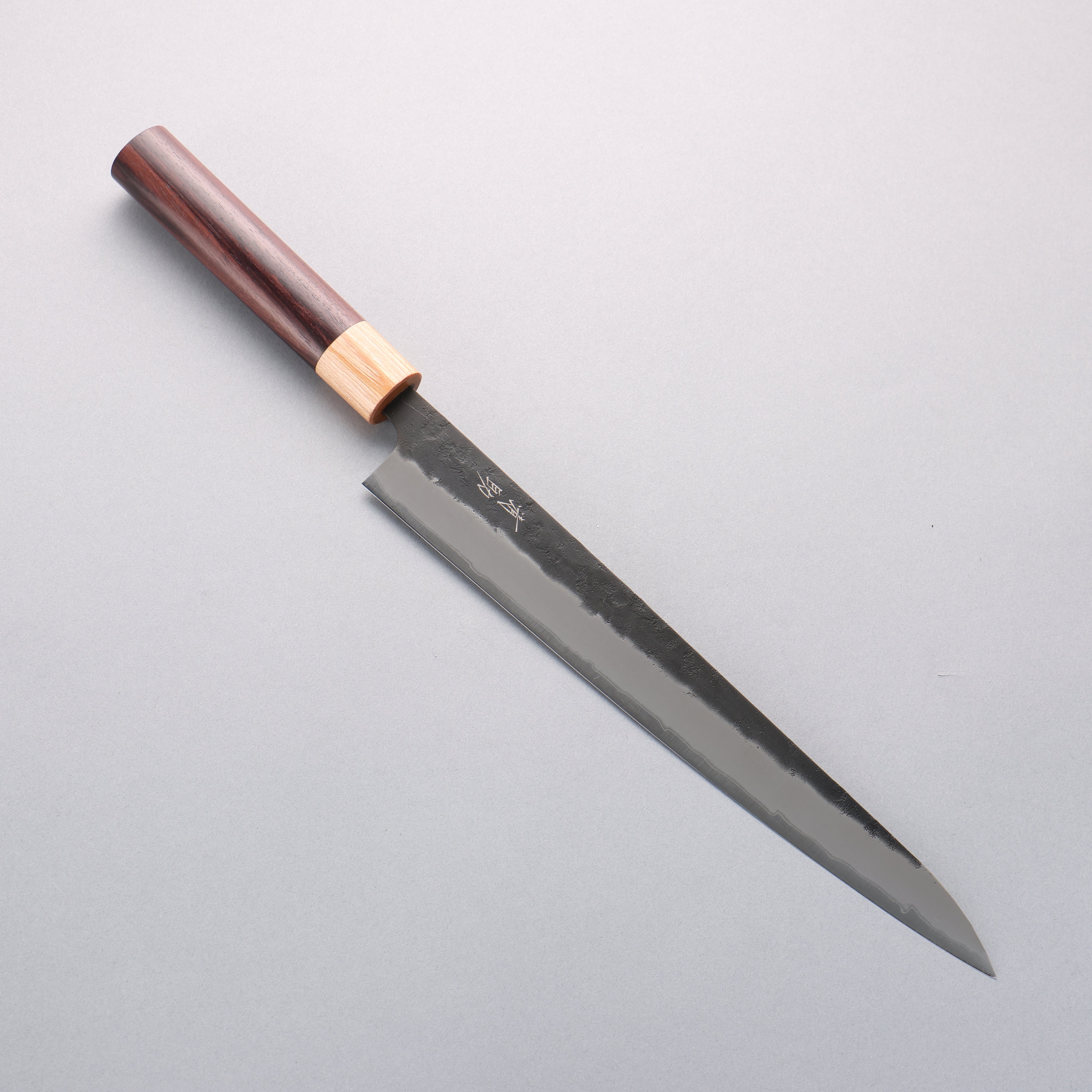 Premium Seisuke Blue Super Black Nashiji Sujihiki 270mm Japanese Chef Knife - Rosewood Handle with White Pakka Wood Ferrule - Perfect for Sushi, Sashimi & Meat Slicing