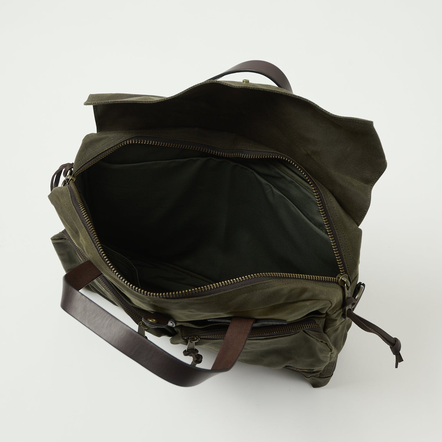 Filson 24 Hour Tin Cloth Briefcase - Durable Otter Green Leather Laptop Bag for Men & Women | Perfect for Work, Travel & Business Commute