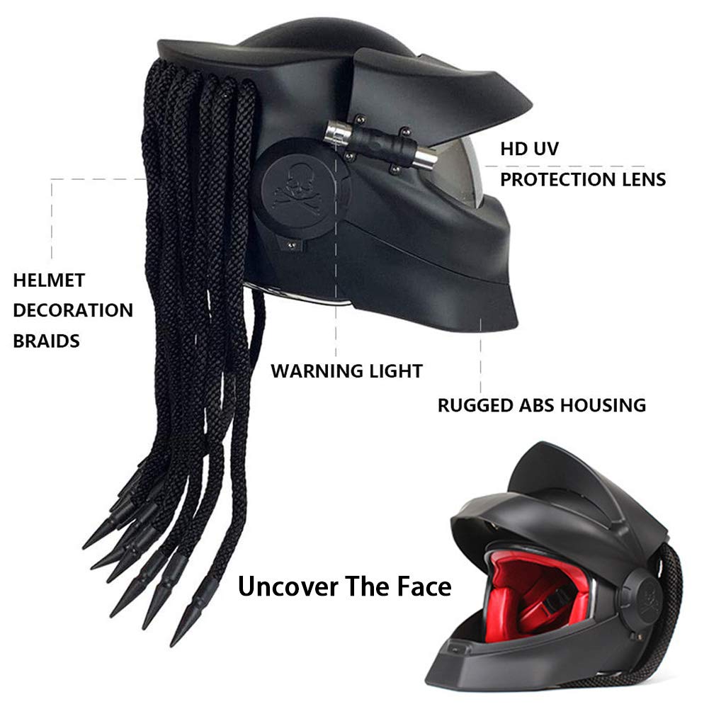 DOT Certified Full Face Motorcycle Helmet with Revealable Visor - Unisex Adult Bike Helmet for All Seasons | Perfect for Street Riding, Commuting & Safety Protection