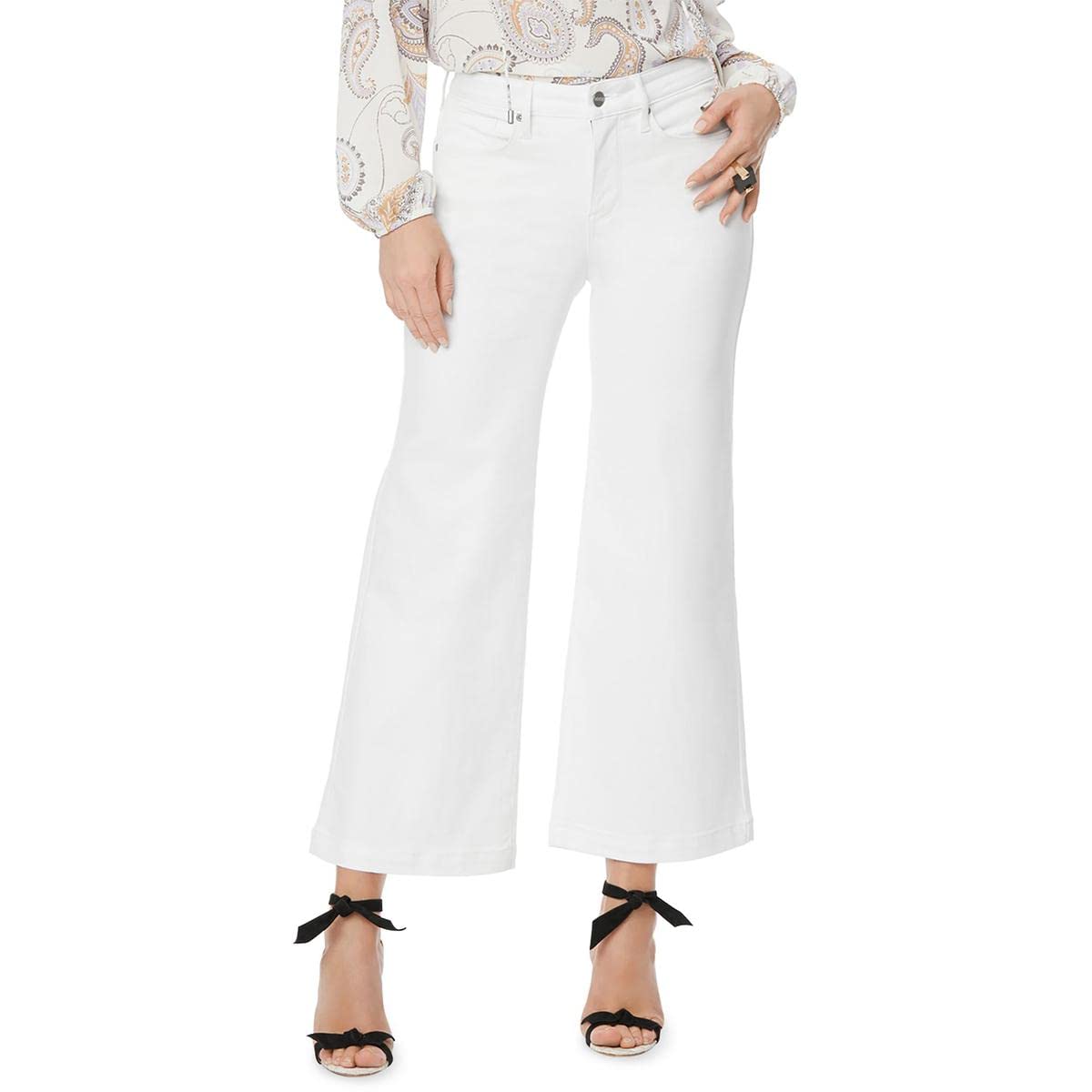 NYDJ Women's Teresa High Waist Wide Leg Ankle Jeans - Comfortable Stretch Denim Pants for Casual Wear & Office Outfits
