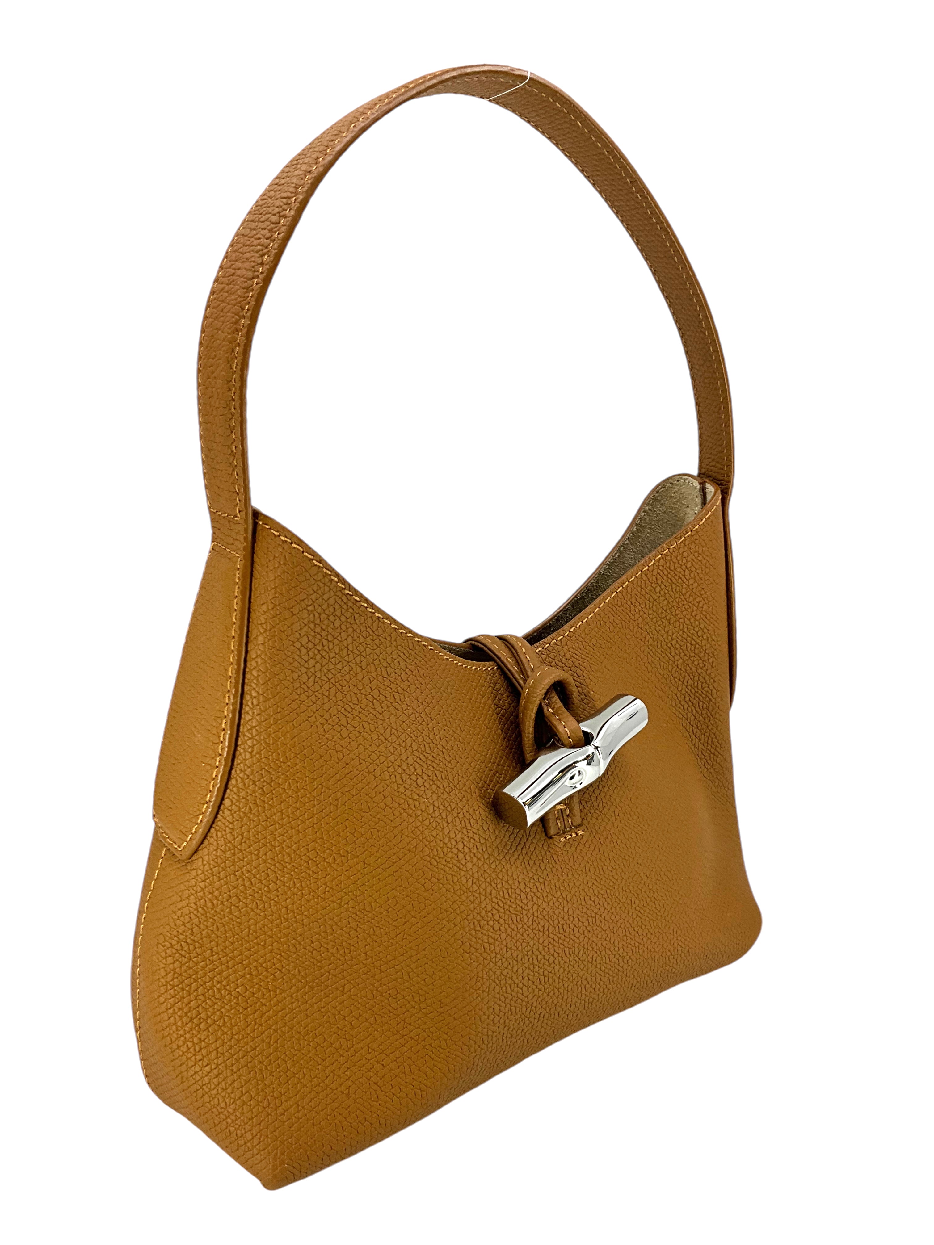 LONGCHAMP Small Roseau Shoulder Bag for Women - Stylish Leather Crossbody Purse for Work, Travel & Everyday Use