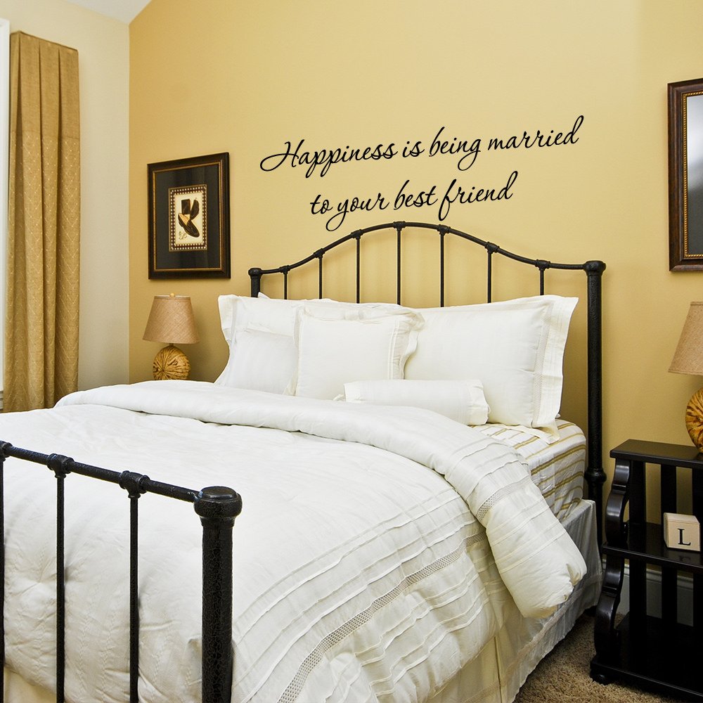Best Friend Couple Romantic Vinyl Wall Decal - Black X-Large - Perfect for Bedroom, Living Room & Wedding Anniversary Decor