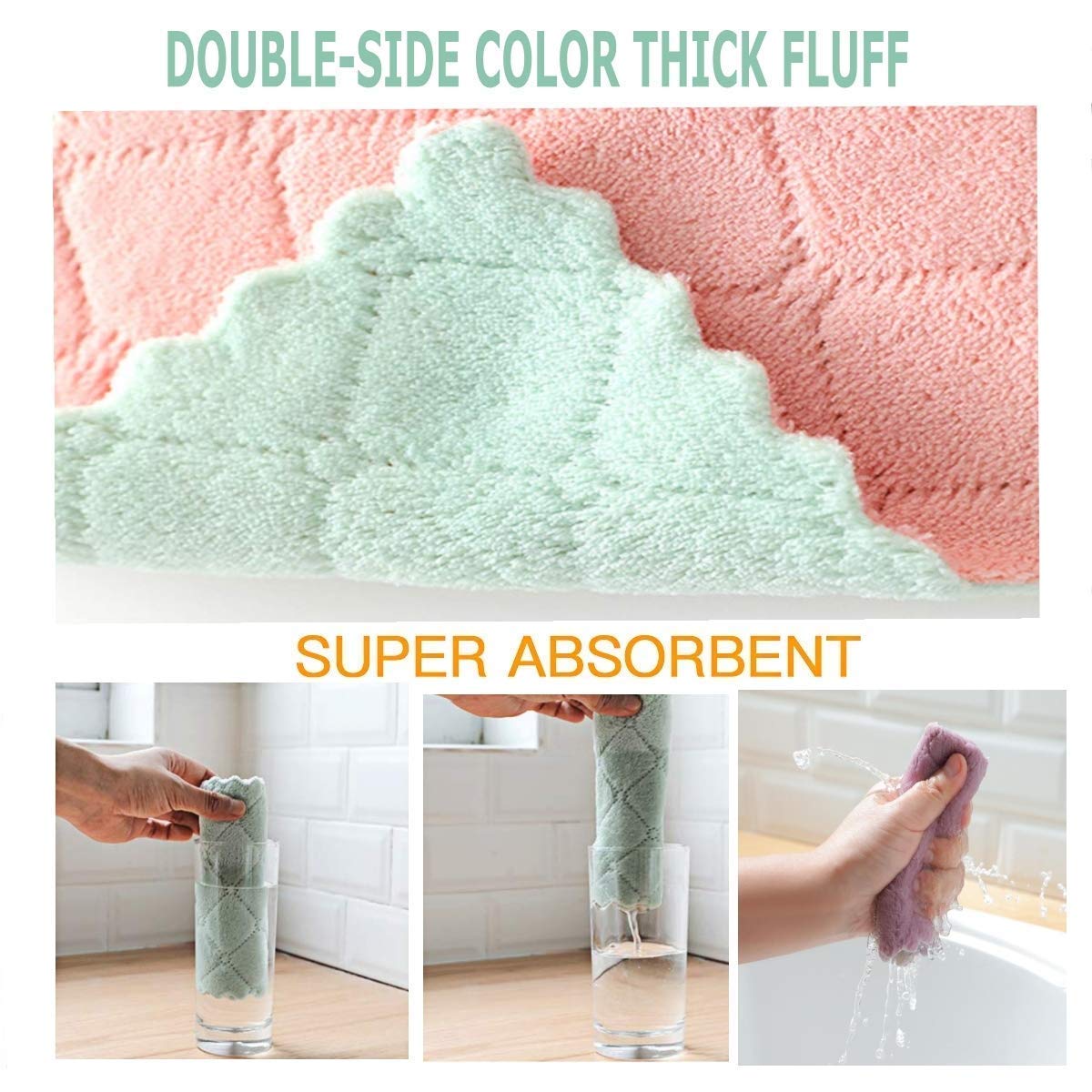 Premium Microfiber Cleaning Cloths - 4 Pack Super Soft & Highly Absorbent Lint-Free Towels (25x25cm) - Ideal for Car Detailing, Kitchen Cleaning, Window Wiping & Household Use