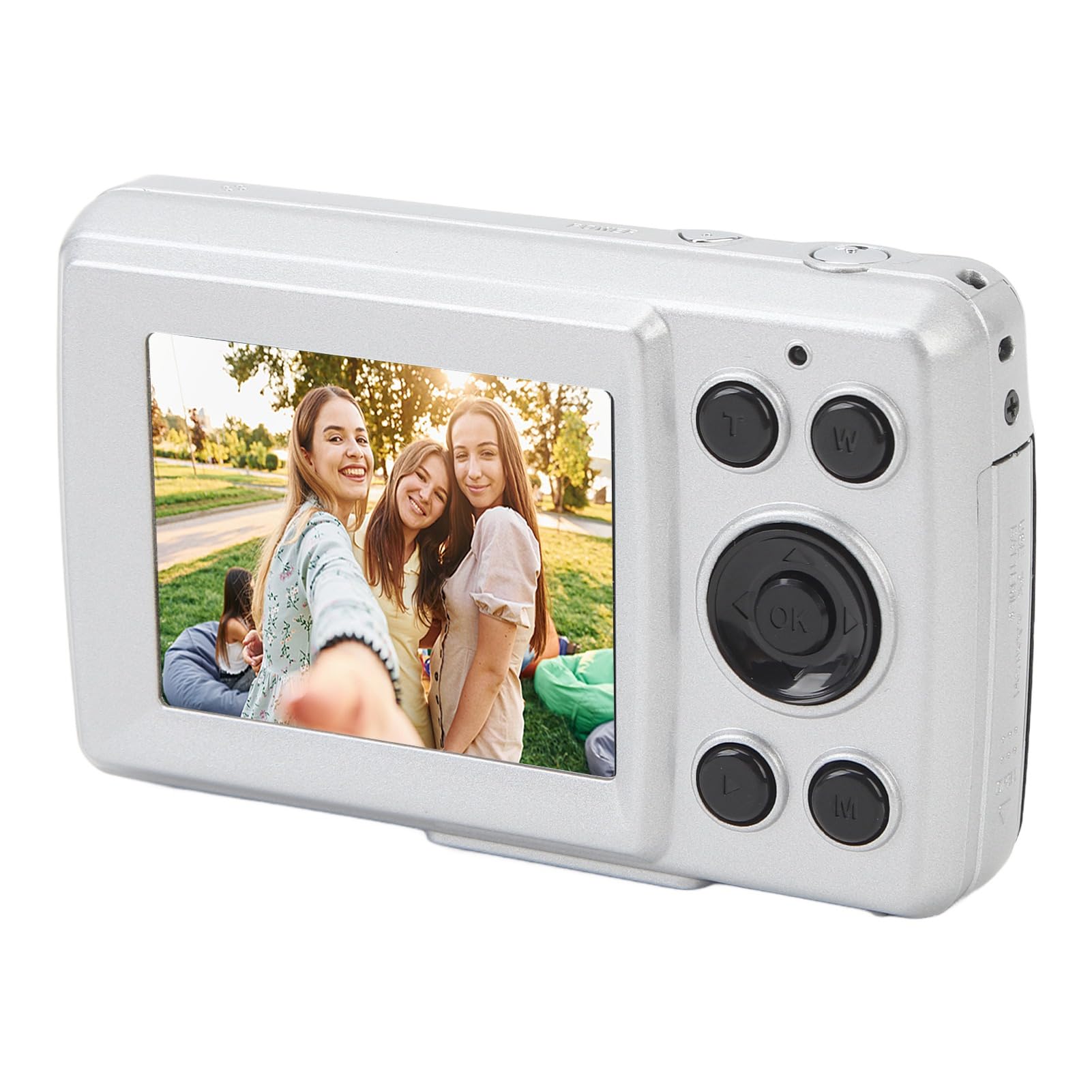 16MP 16X Zoom Digital Camera with 1080P HD Video, 2.4 Inch LCD Display, Portable Handheld Camcorder for Outdoor Travel, Vlogging & Selfies with Anti-Shake Stabilization - Perfect for Photography, YouTube Videos & Family Events (Silver)