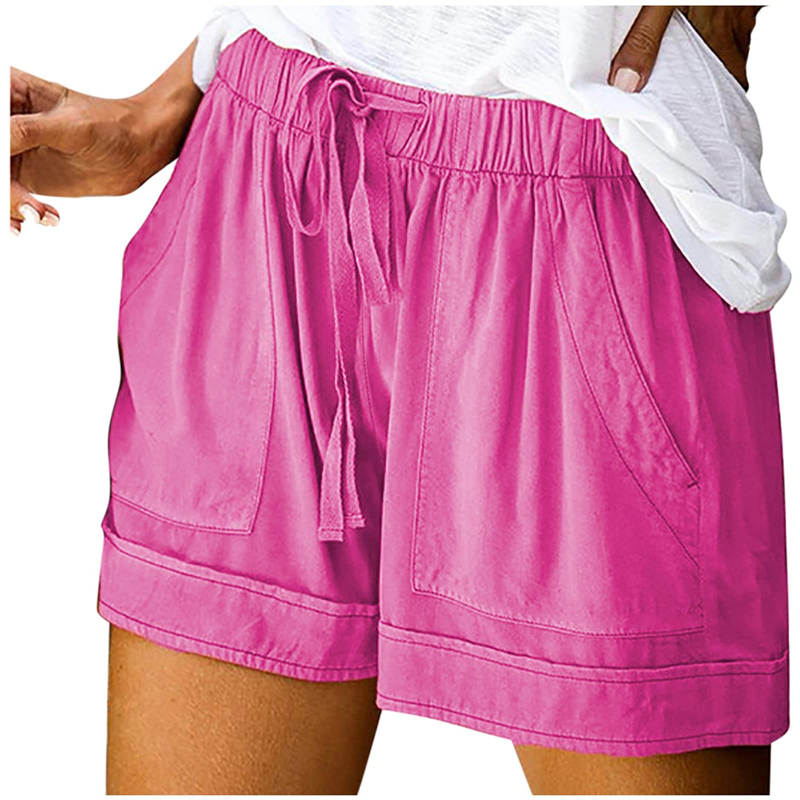 Women's High Waist Bike Shorts with Pockets - Tummy Control Workout Gym Running Yoga Athletic Shorts - Perfect for Exercise, Lounge & Everyday Wear