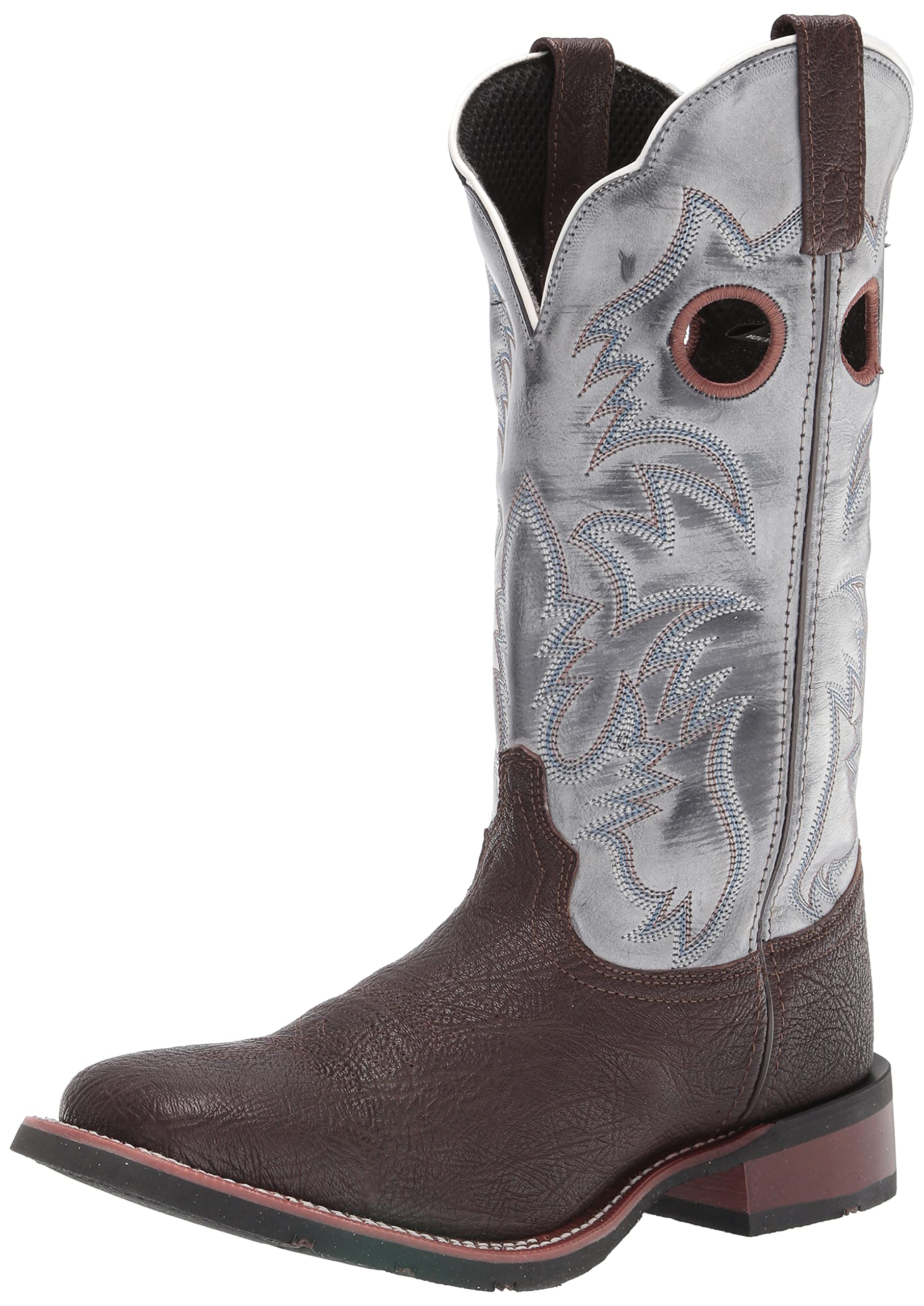 Laredo Men's Isaac Square Toe Mid Calf Boots - Black Leather Work Boots for Outdoor, Construction & Casual Wear