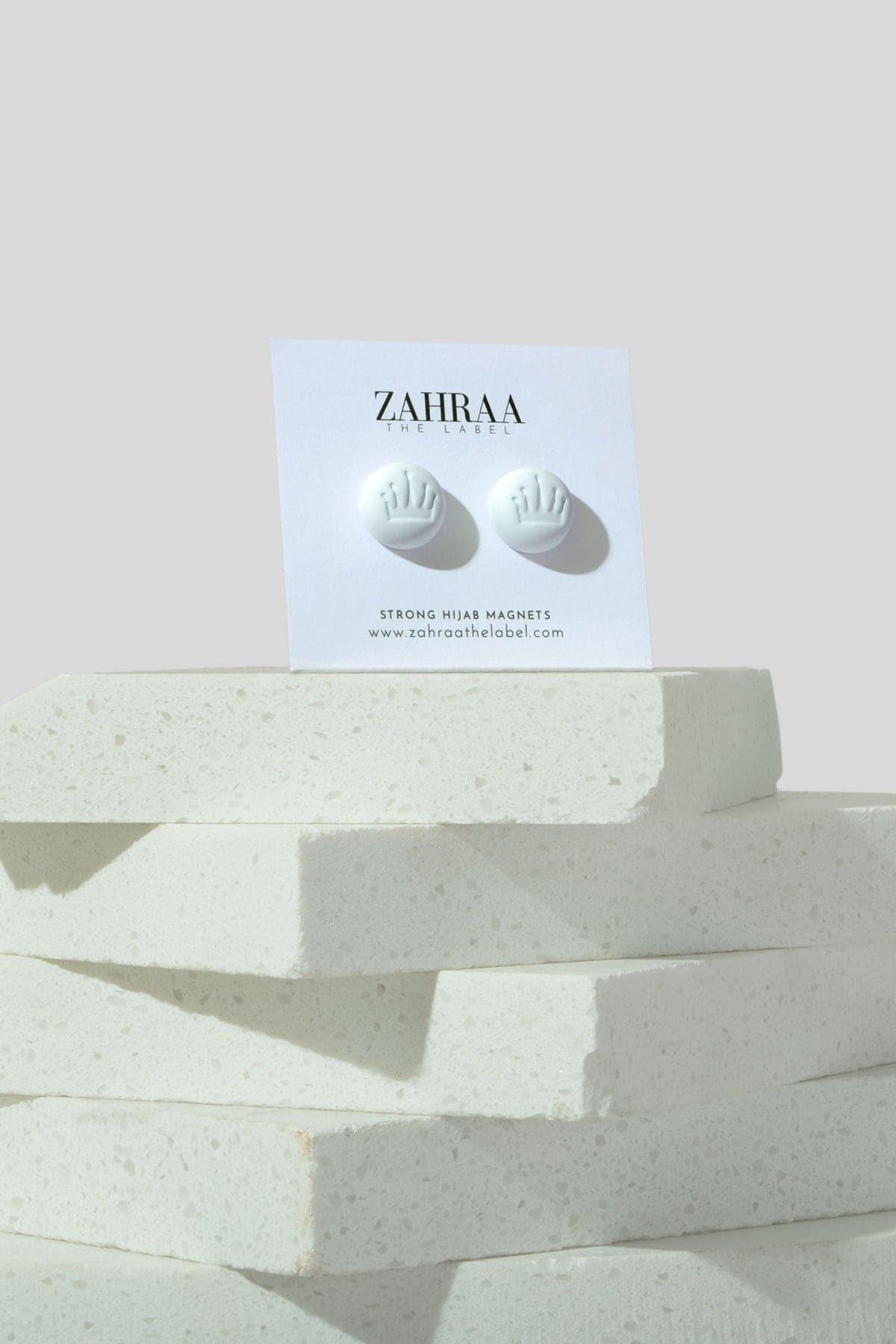 Hijab Magnet Pins - Matte White Headscarf Accessories for Muslim Women | Secure & Stylish Hijab Clips for Daily Wear & Special Occasions