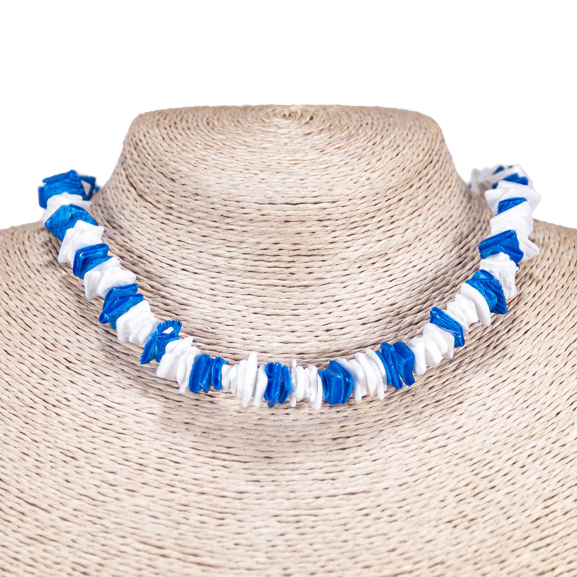 BlueRica Puka Shell Chips Necklace & Anklet Set - Natural Beach Shell Jewelry for Women, Boho Style Layered Necklace and Anklet, Perfect for Summer Vacation, Beach Party & Festival Accessories