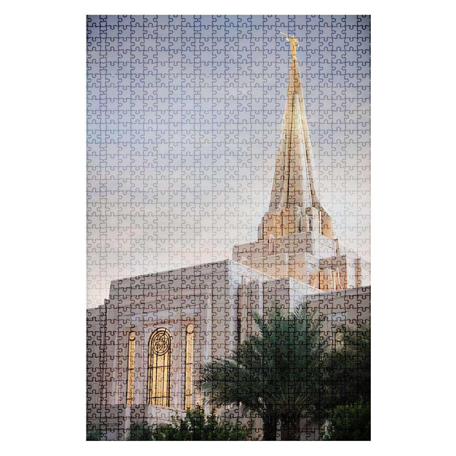 1000-Piece Wooden Jigsaw Puzzle - Gilbert Arizona LDS Temple Landscape - Challenging Adult Puzzle Game for Family & Friends - DIY Educational Toy & Home Decor Gift for Christmas, Birthday & Relaxation (Perfect for Family Game Nights, Stress Relief & Home Decoration)