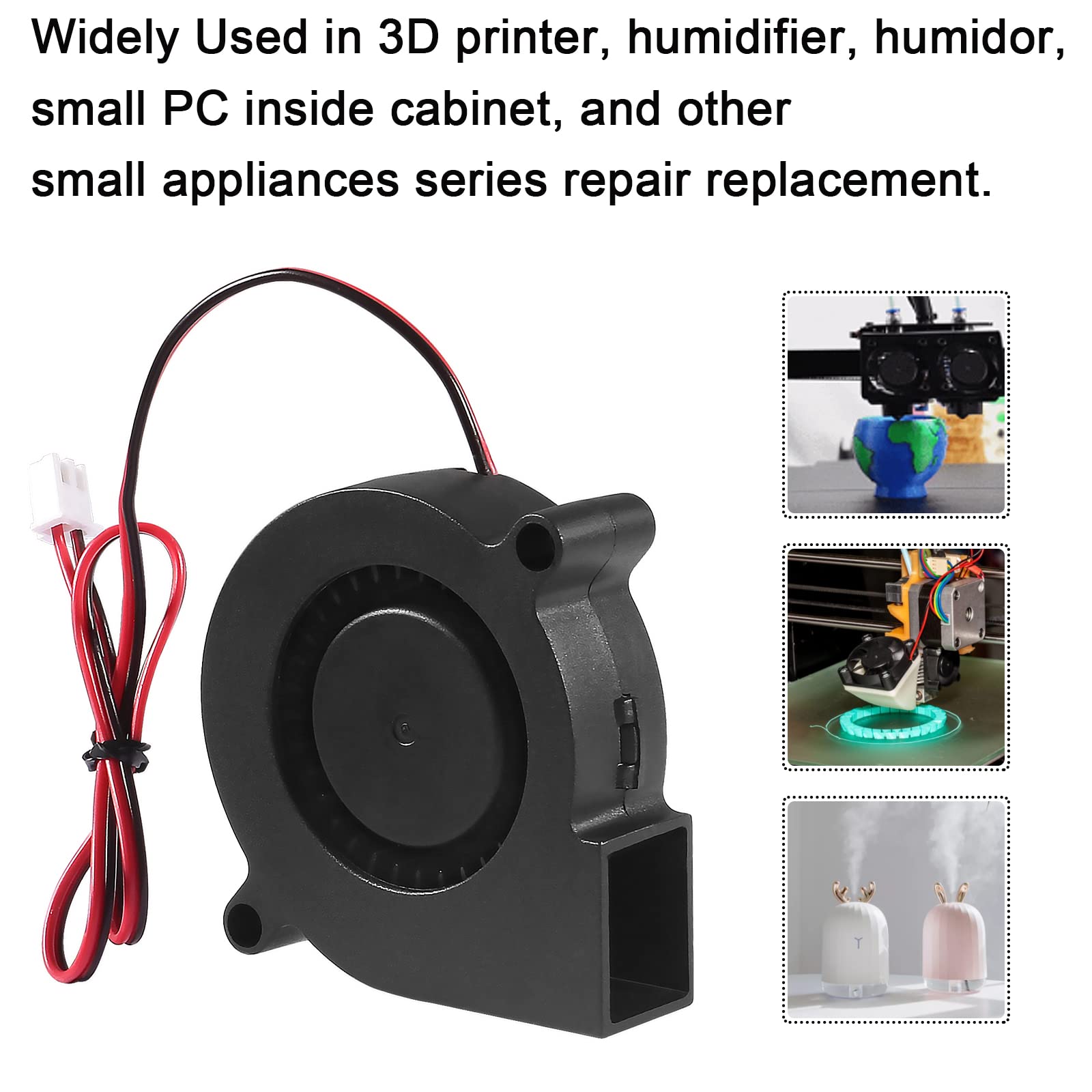 6Pcs 5015 Blower Cooling Fan - DC 24V 50x50x15mm Brushless Turbine Fan with 2Pin Connector for 3D Printer Hotend, Extruder & Heatsinks - High Performance Cooling Solution for 3D Printing & Electronics Projects