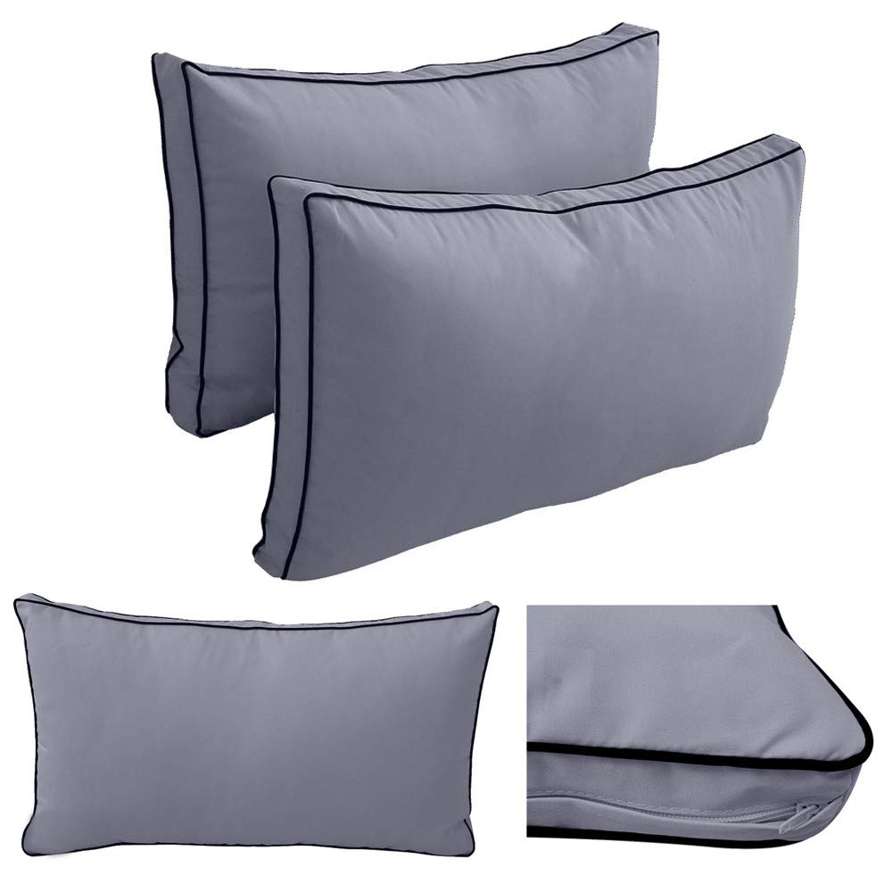 Prolinemax Outdoor Style 2 Twin-XL Daybed Mattress Cover with Contrast Trim - Fitted Bolster Pillow Sheet AD001 - Perfect for Patio Furniture, Sunroom Daybeds & Guest Room Decor