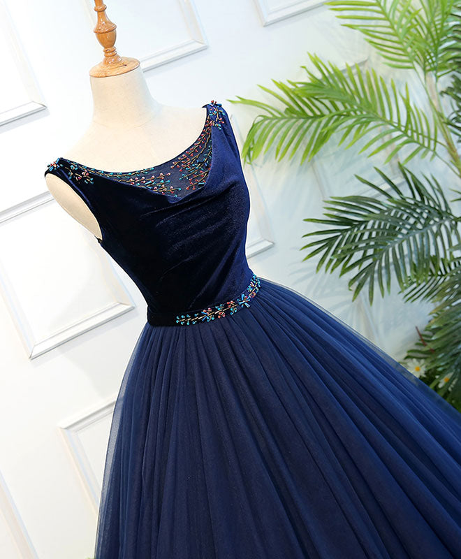 Elegant Blue Tulle Long Prom Dress & Evening Gown - Perfect for Homecoming, Formal Dances & Special Occasions