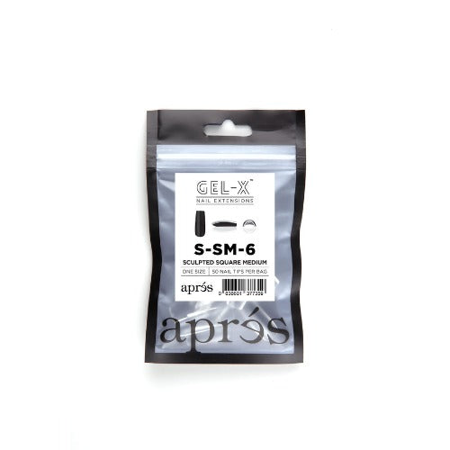 Apres Gel X Nail Tips (50pc) - Sculpted Medium Square Artificial Nails for Manicure & DIY Nail Art at Home | Salon Quality Press-On Nails for Women